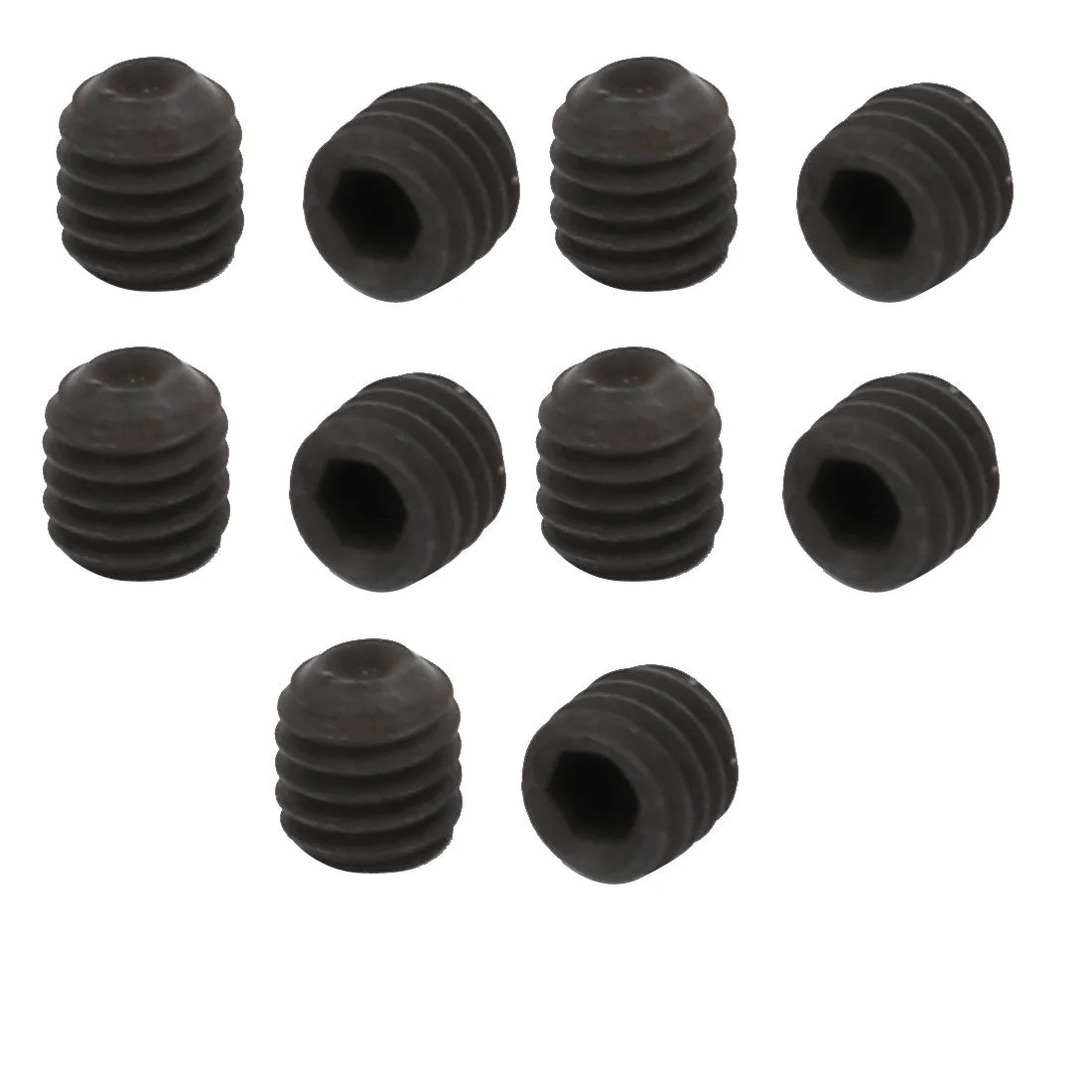 Uxcell M3 x 3mm Cup Point Hex Socket Grub Set Screws Black 10pcs
