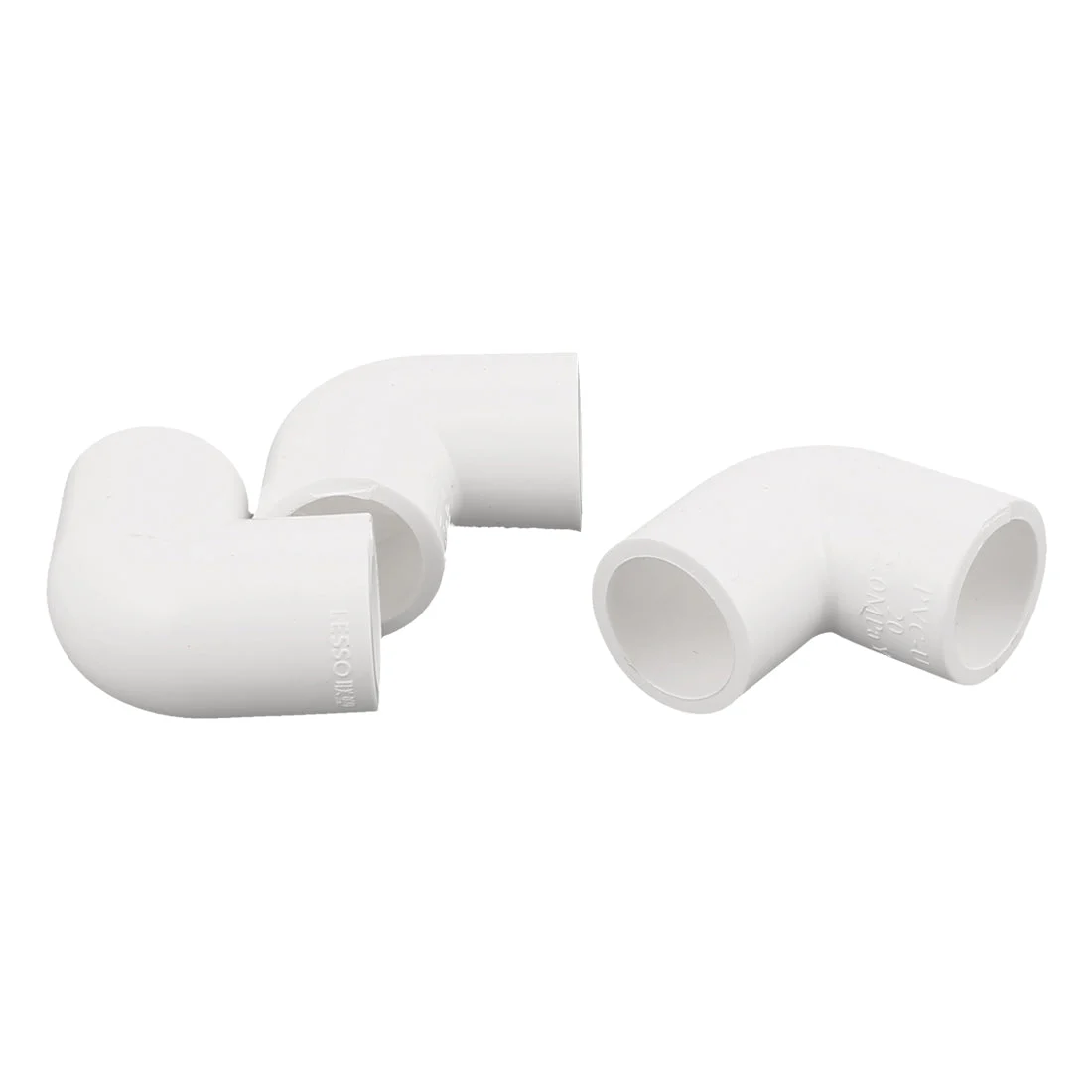 PVC-U 90 Degree Elbow 20mm Dia Drainage Pipe Adapter Connector White 3 Pcs