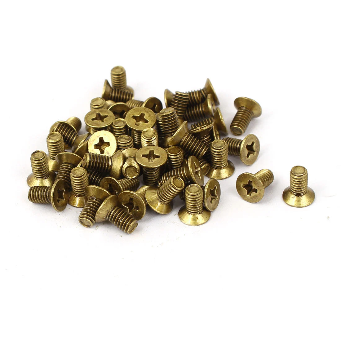 M4 x 0.7mm Pitch GB819 Brass Metric Phillips Flat Head Countersunk Screws 50 Pcs