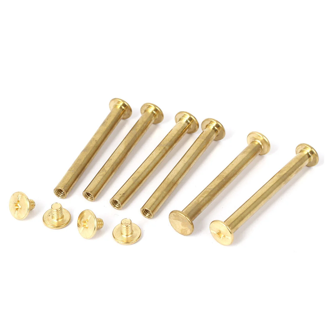 M5 x 45mm Brass Plated Scrapbooking Album Binding Screws Posts 6PCS