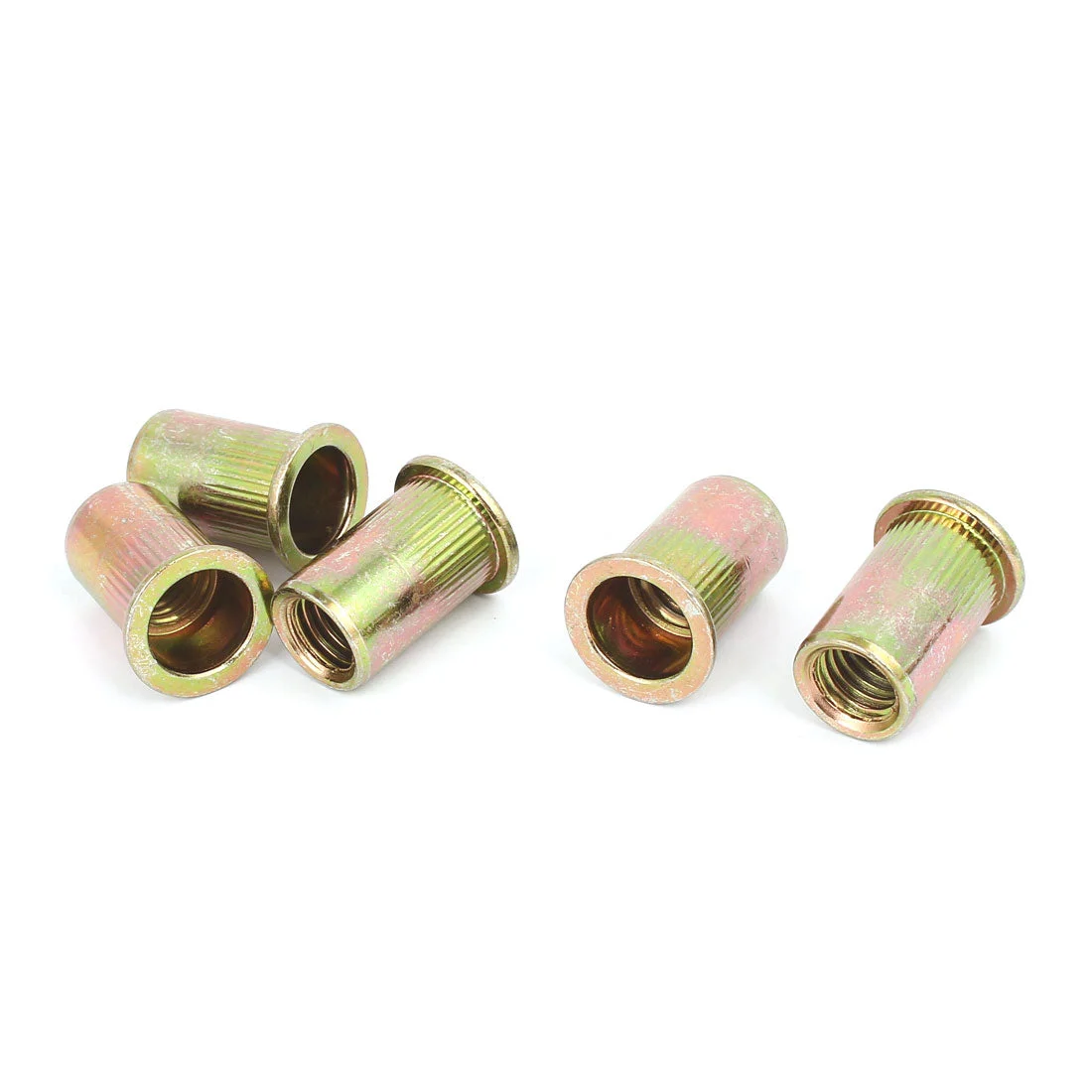 1/2"-13 Knurled Rivet Nut Insert Nutsert Bronze Tone 5pcs