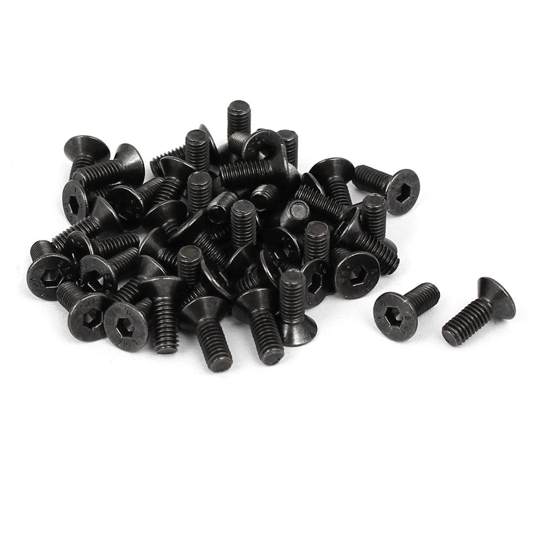 M3x8mm Black Nickle Plated Grade 10.9 Flat Head Hex Socket Cap Screw Bolt 50pcs