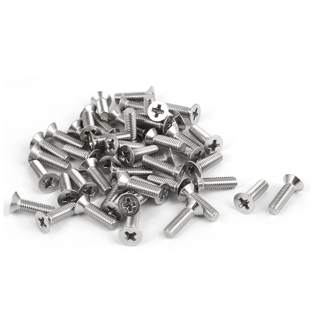50 Pc M3x10mm 316 Stainless Steel Flat Head Phillips Machine Screws Silver Tone