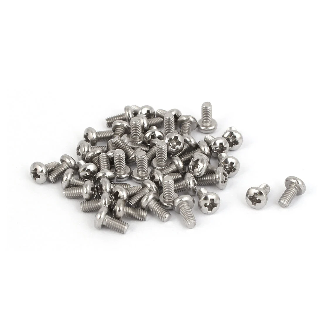 50 Pcs M2.5x5mm 316 Stainless Steel Phillips Pan Head Machine Screws Fasteners