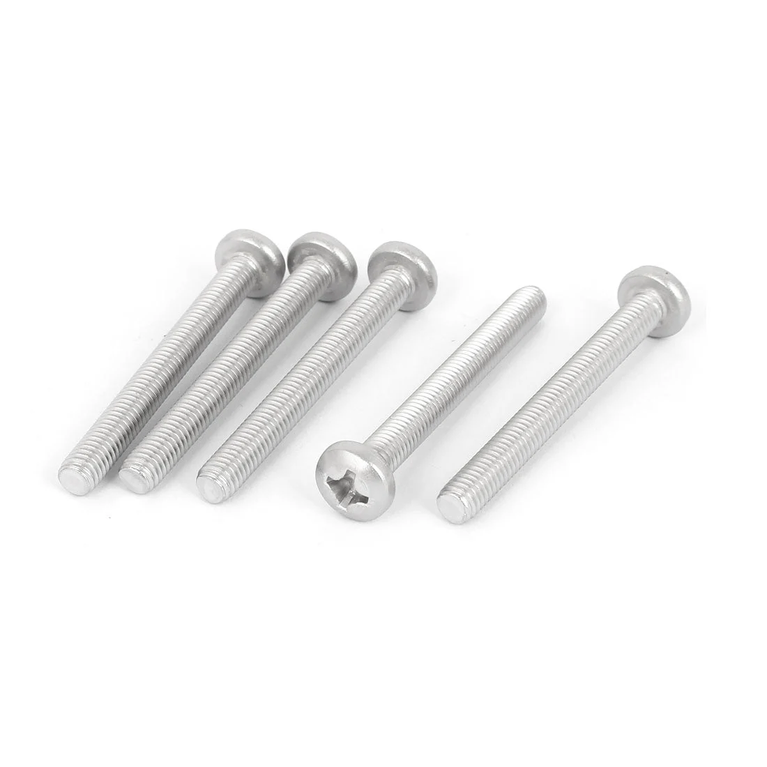 5 Pc M6x55mm 316 Stainless Steel Phillips Pan Head Machine Screws Silver Tone