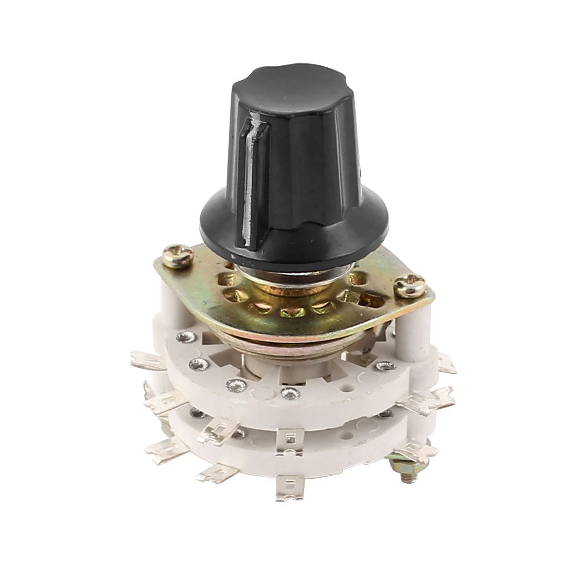 KCZ 4 Pole 4 Throw 6mm Shaft Band Channel Rotary Switch Selector w Cap