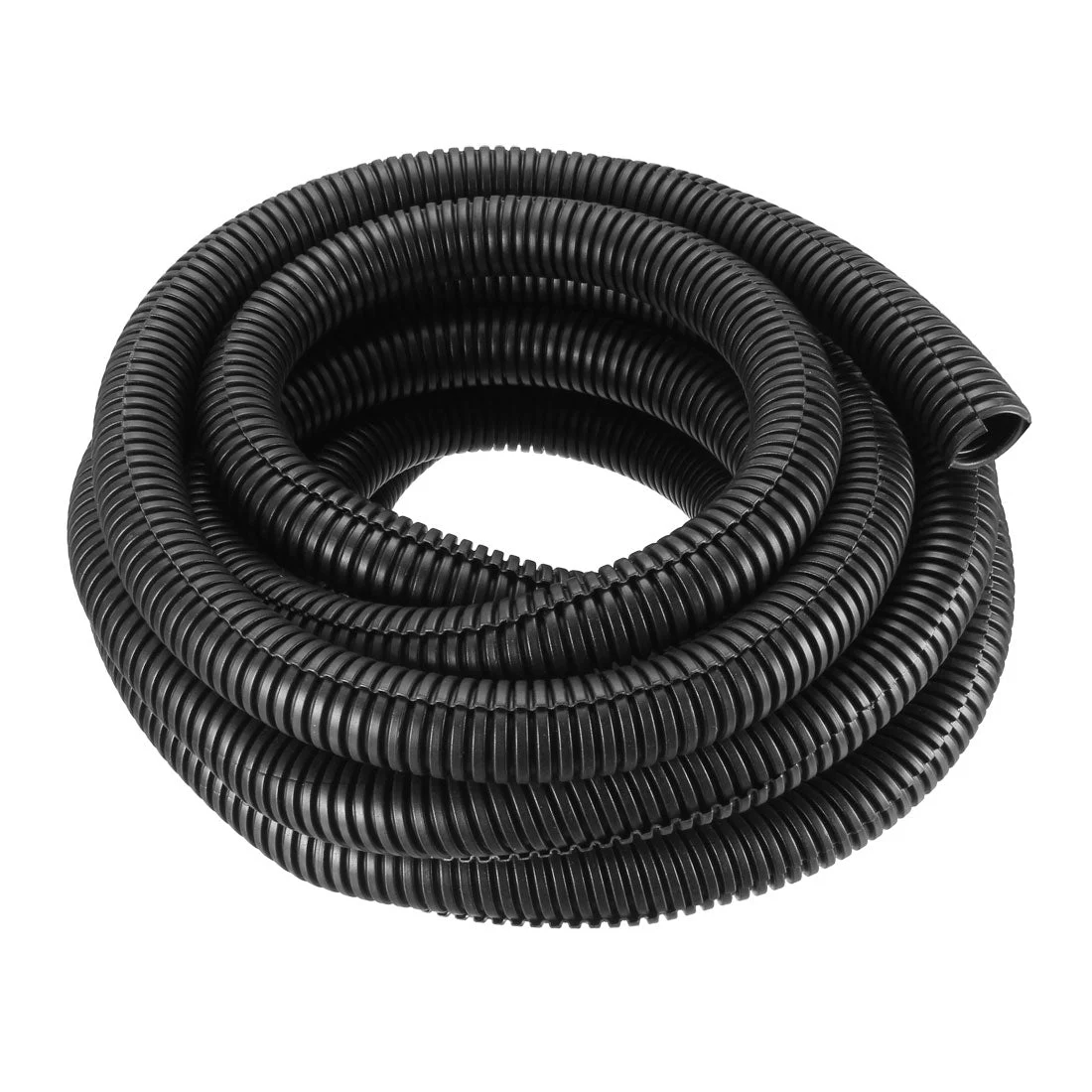 5 M 19 x 21 mm PVC Split Corrugated Conduit Tube for Garden,Office Black