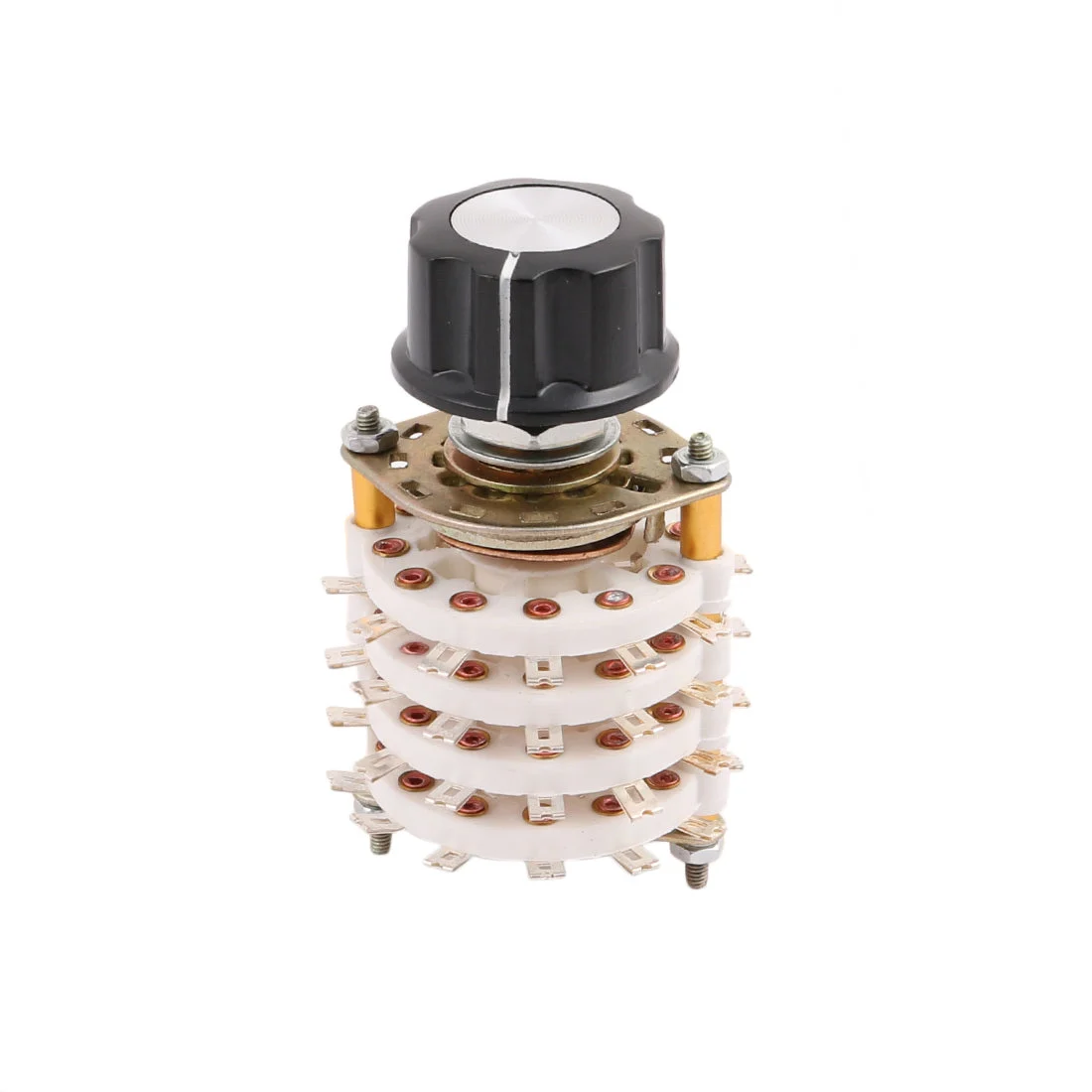 8 Pole 5 Position Four Decks 48 Terminal Band Channel Rotary Switch w Round Cap