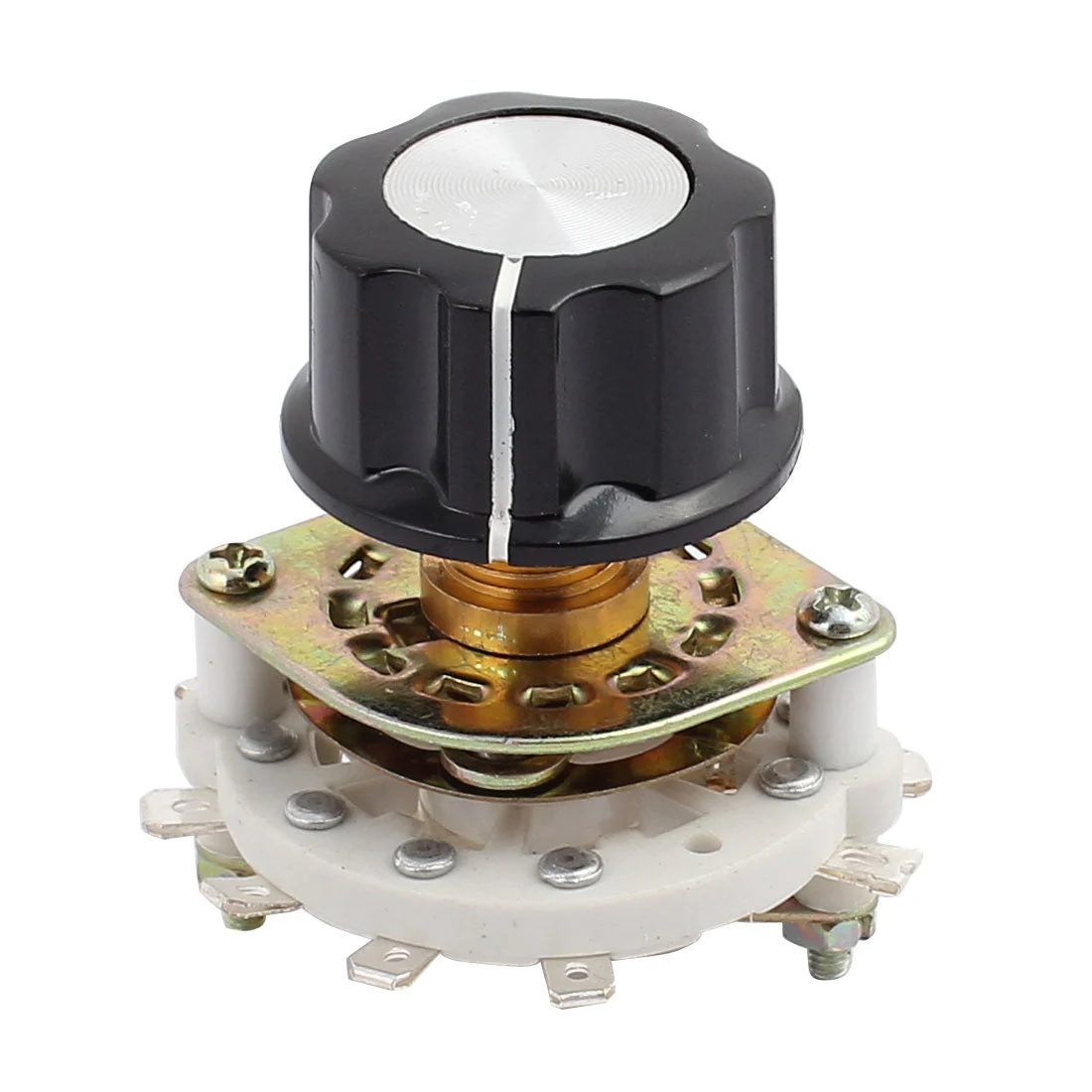 KCZ 2 Pole 4 Position 6mm Dia Shaft Band Channel Rotary Switch Selector w Cap