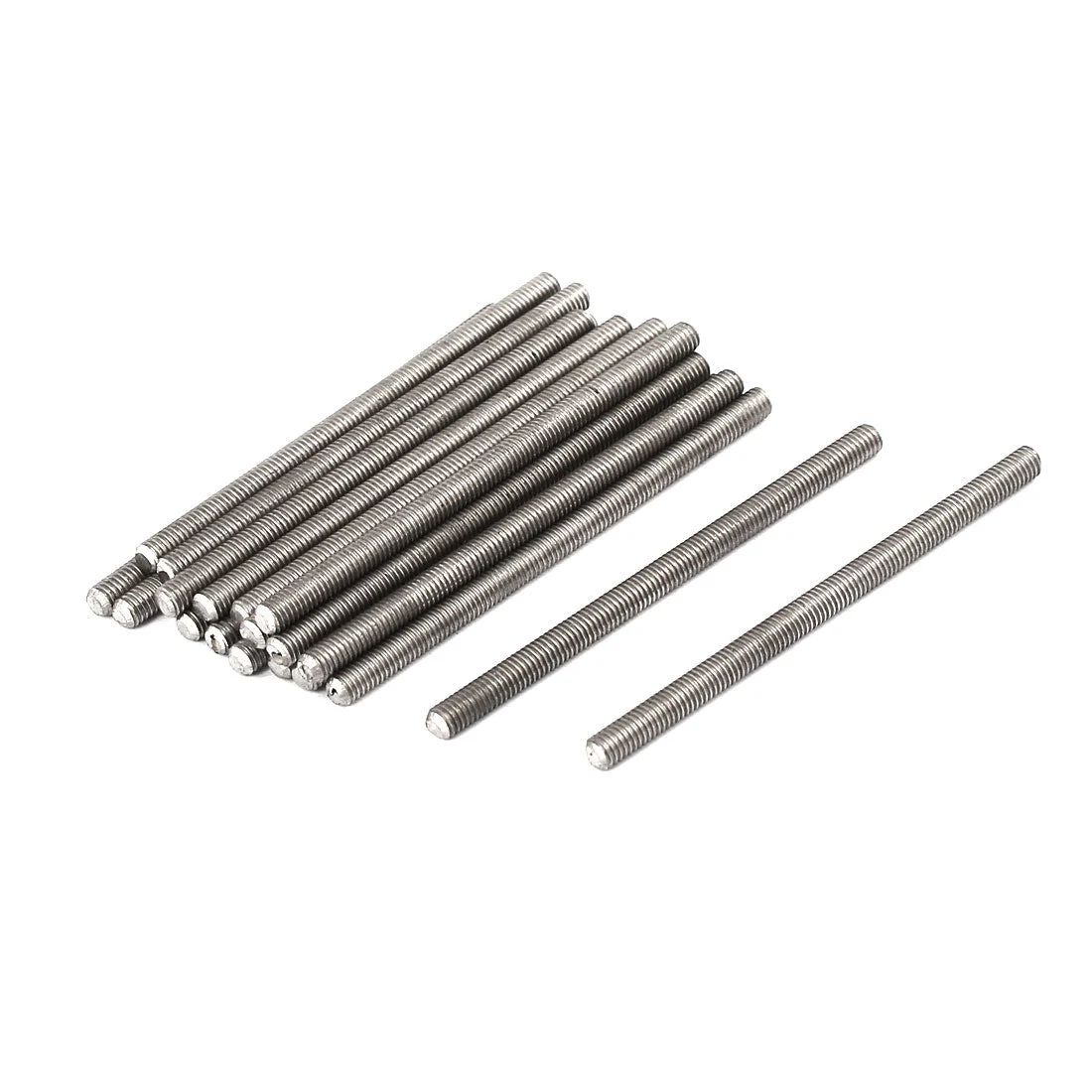 M3 x 50mm 0.5mm Pitch 304 Stainless Steel Fully Threaded Rods Hardware 20 Pcs