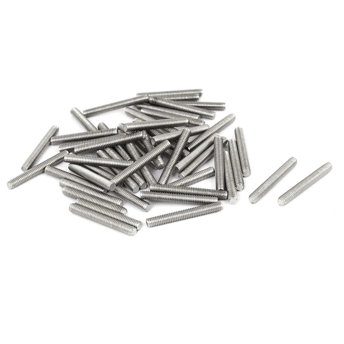 M4 x 30mm 304 Stainless Steel Fully Threaded Rod Bar Studs Silver Tone 50 Pcs