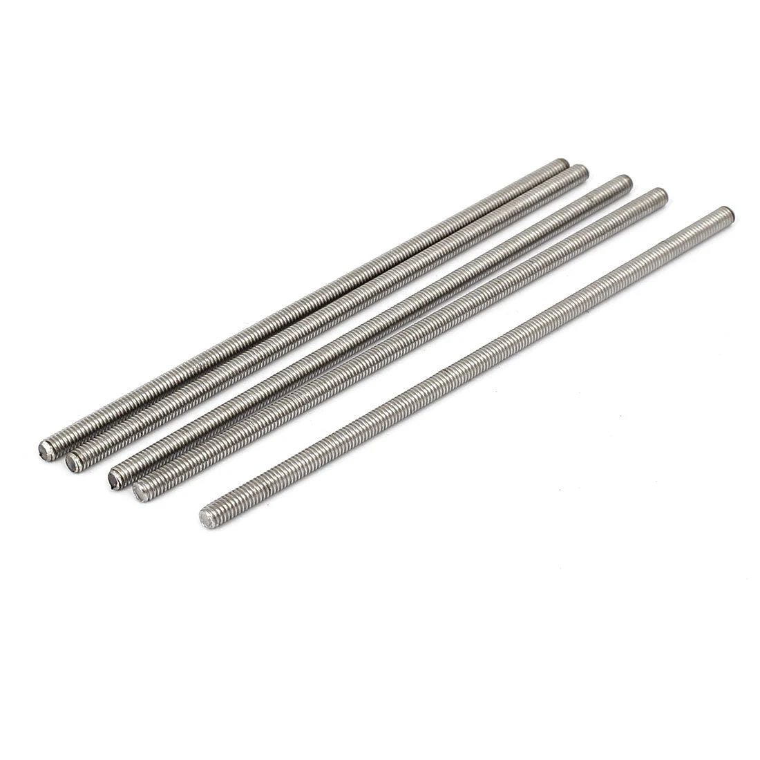 M4 x 120mm 304 Stainless Steel Fully Threaded Rod Bar Studs Silver Tone 5 Pcs