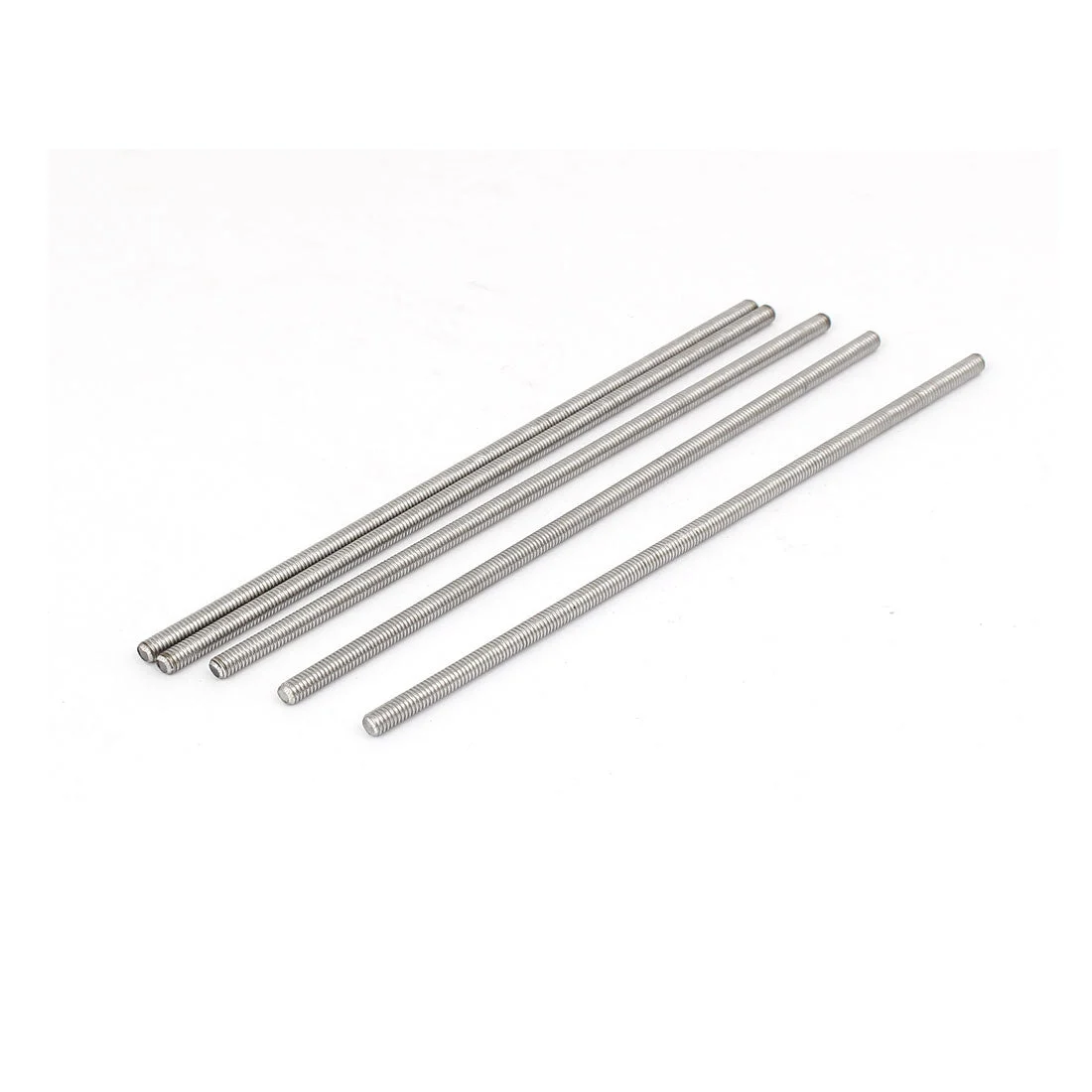 M4 x 140mm 304 Stainless Steel Fully Threaded Rod Bar Studs Silver Tone 5 Pcs