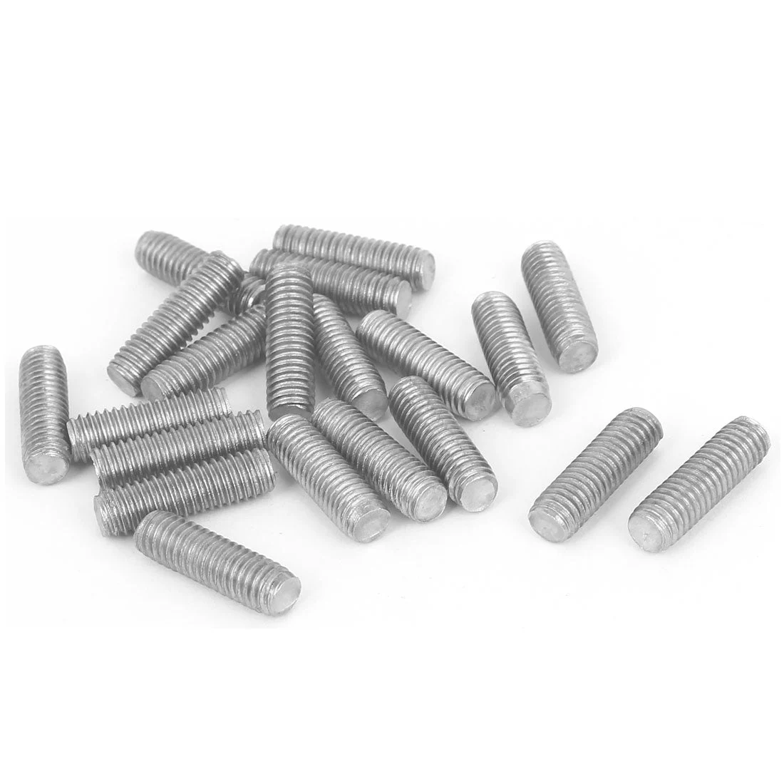 M6 x 20mm Male Threaded 304 Stainless Steel Rod Bar Stud Silver Tone 20 Pcs