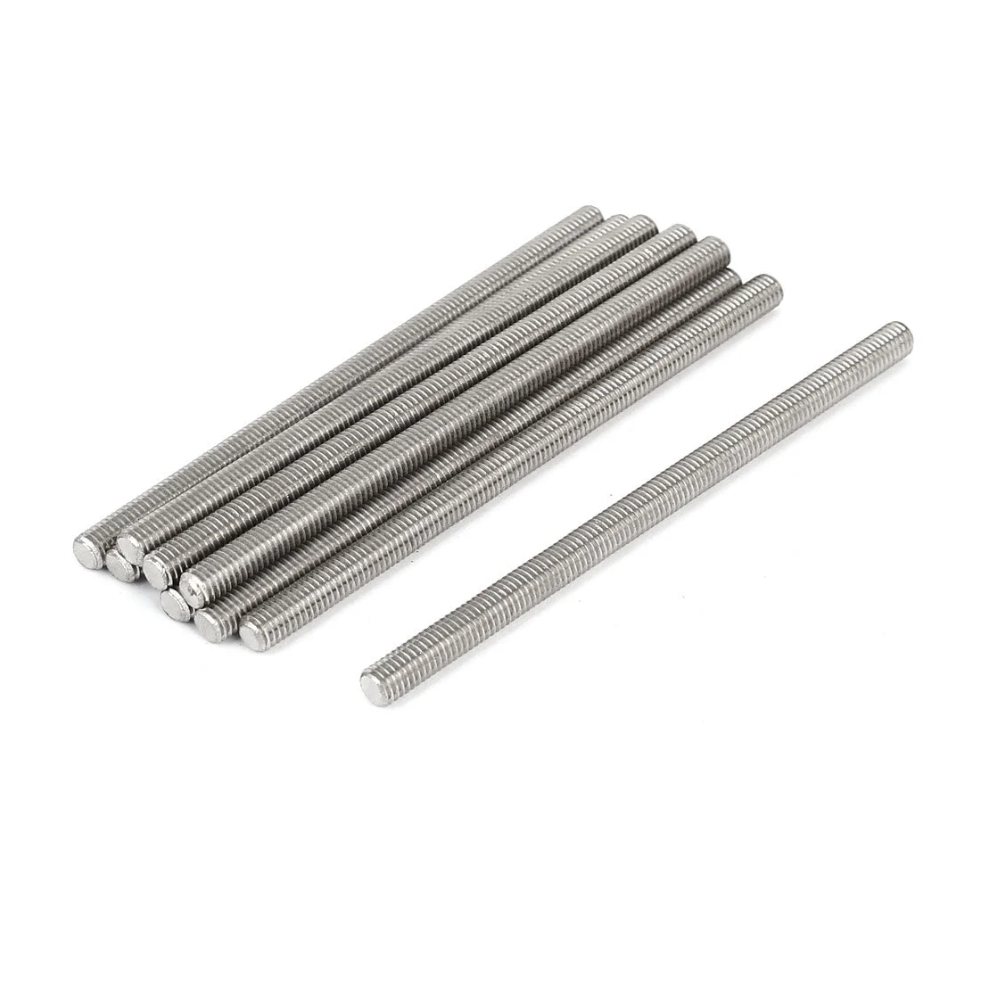 M6 x 110mm 304 Stainless Steel Fully Threaded Rod Bar Studs Fastener 10 Pcs