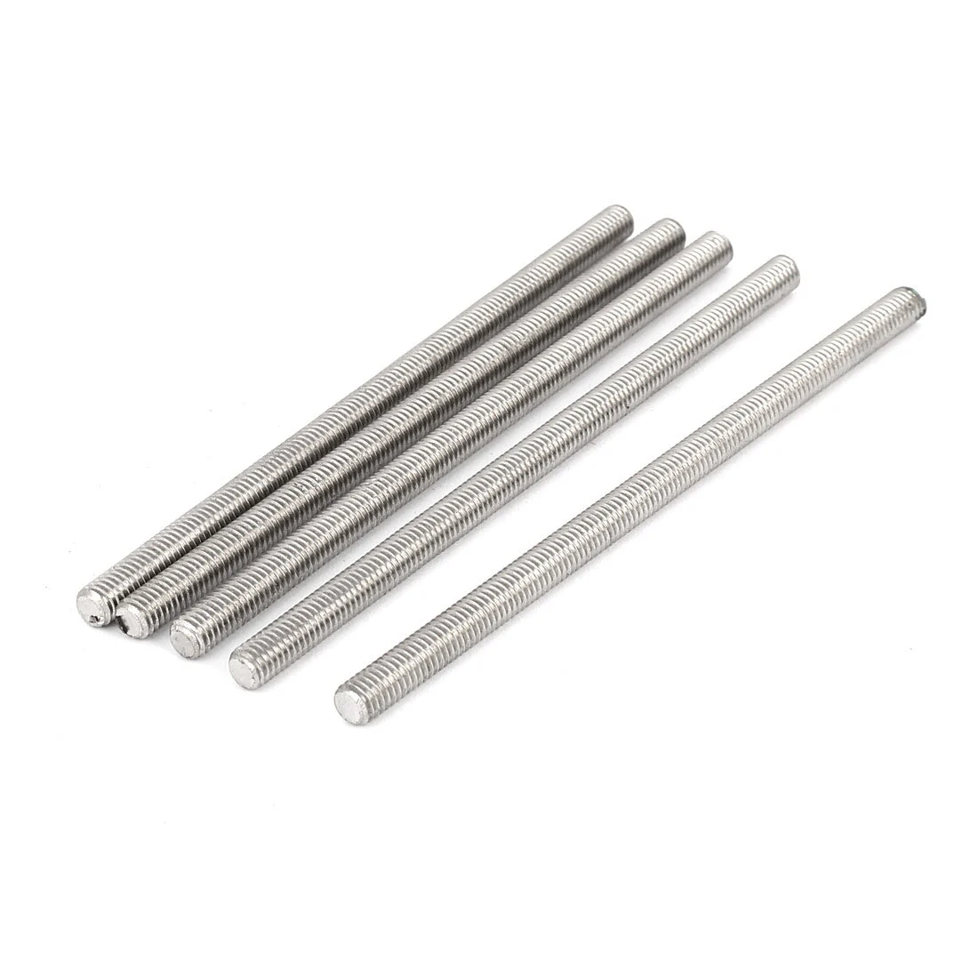 5pcs M6x120mm 304 Stainless Steel Fully Male Threaded Rod Bar Studs Silver Tone