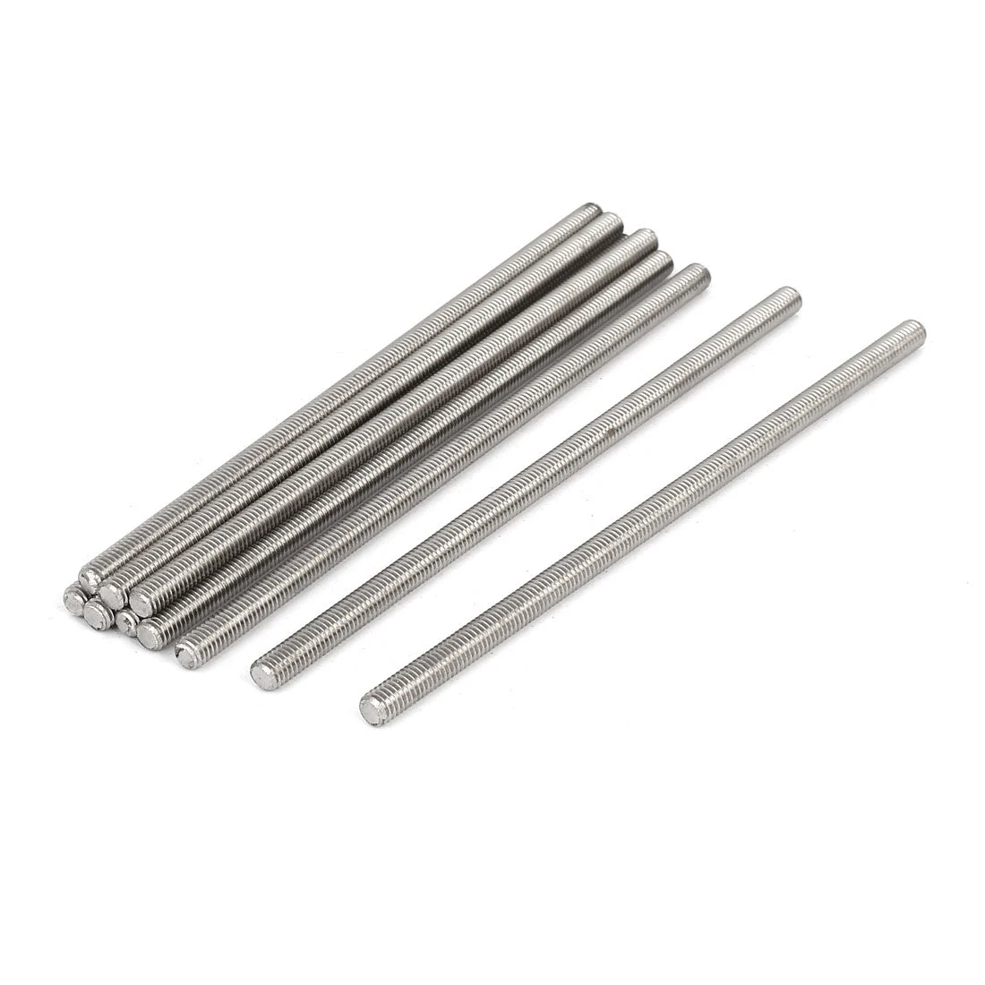 10pcs 304 Stainless Steel Fully Threaded Rod Studs Silver Tone M6 x 150mm