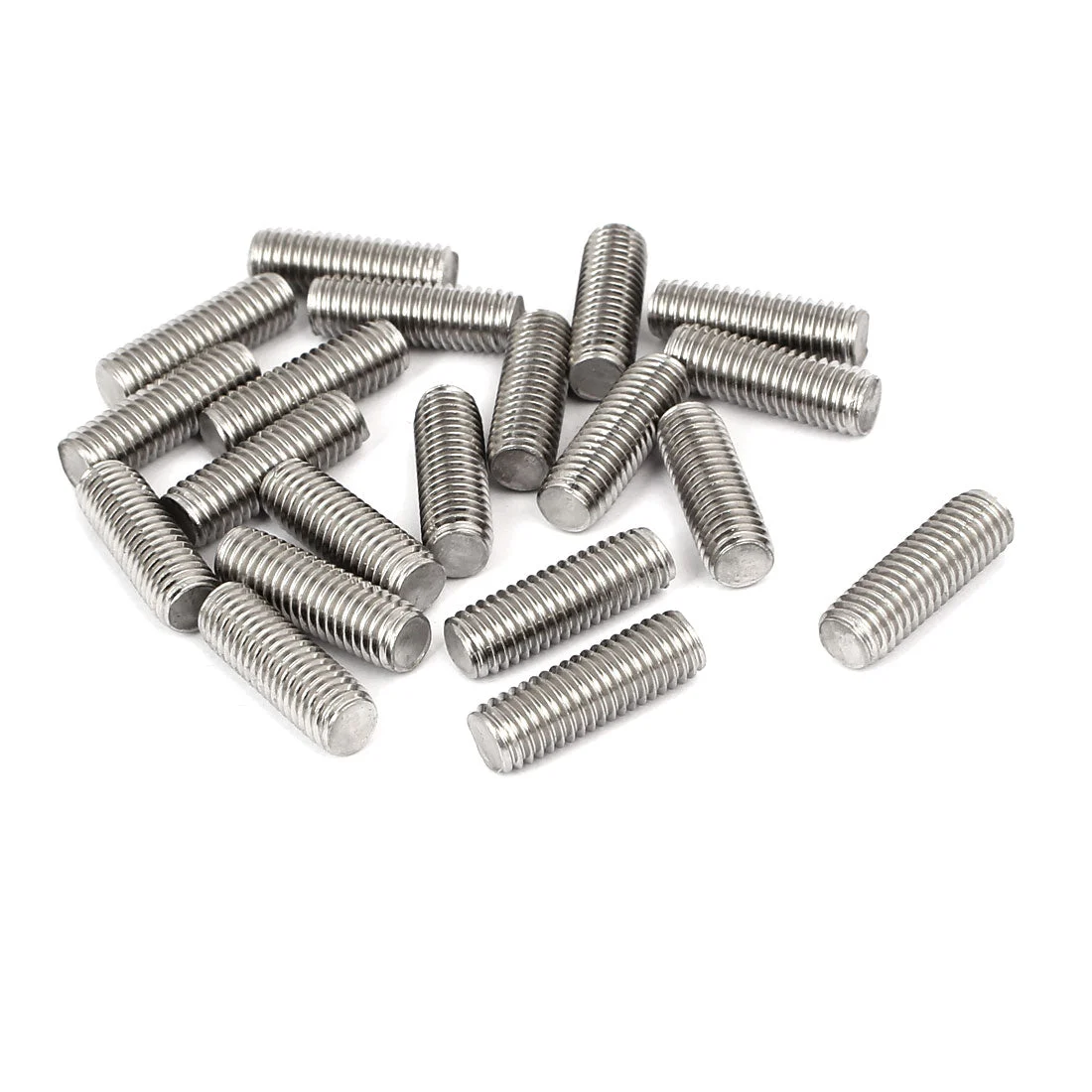 M8 x 25mm 1.25mm Pitch 304 Stainless Steel Fully Threaded Rods Bar Studs 20Pcs