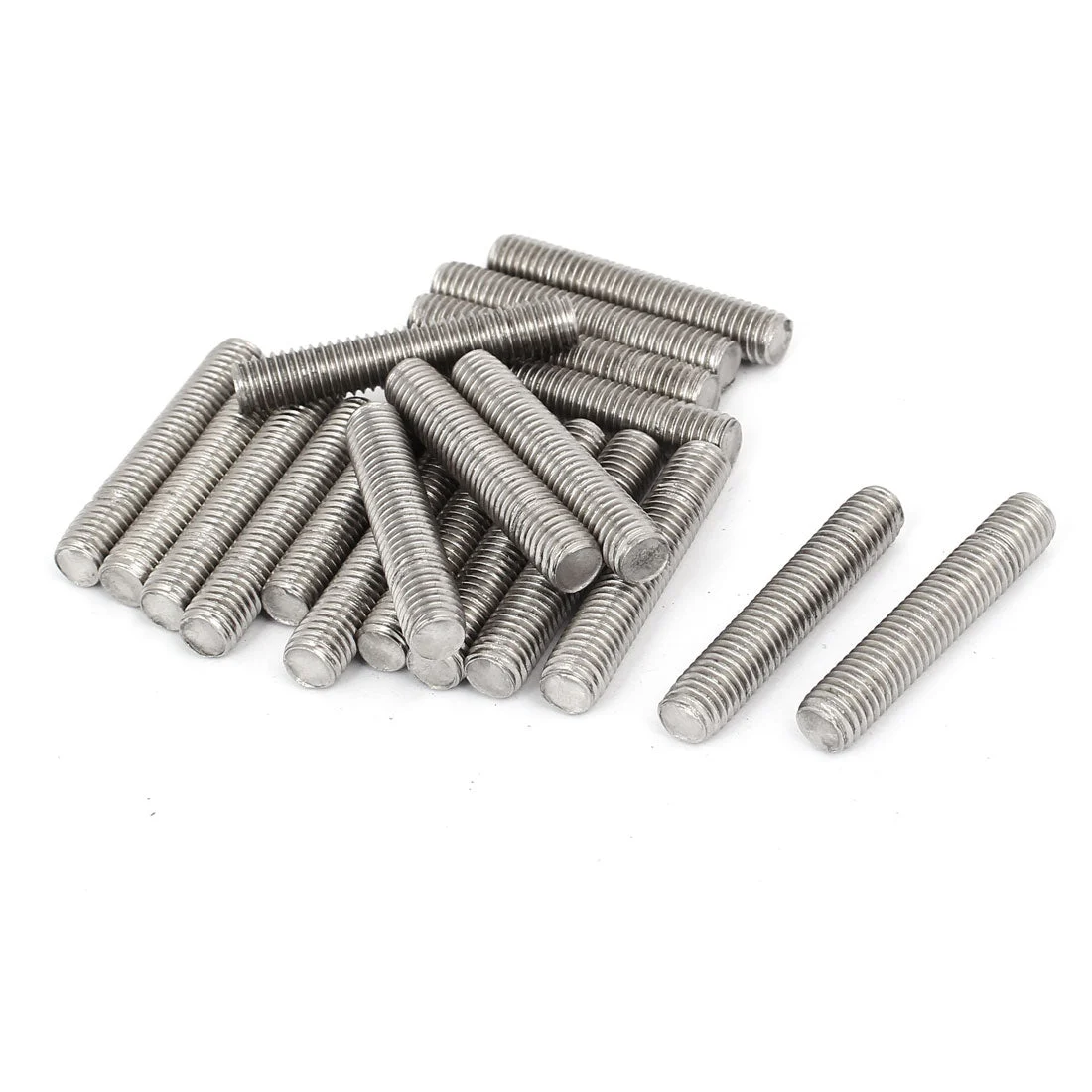 M8 x 45mm 304 Stainless Steel Fully Threaded Rods Bar Studs Silver Tone 20 Pcs