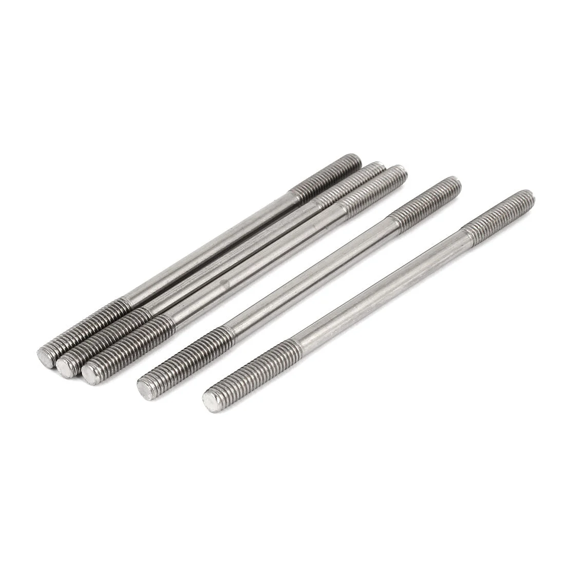 M6x110mm 304 Stainless Steel Double End Threaded Stud Screw Bolt 5pcs