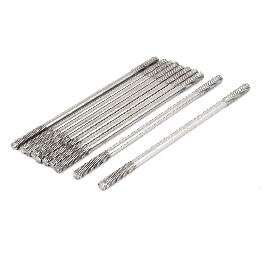 M6x140mm 304 Stainless Steel Double End Threaded Stud Screw Bolt 10pcs