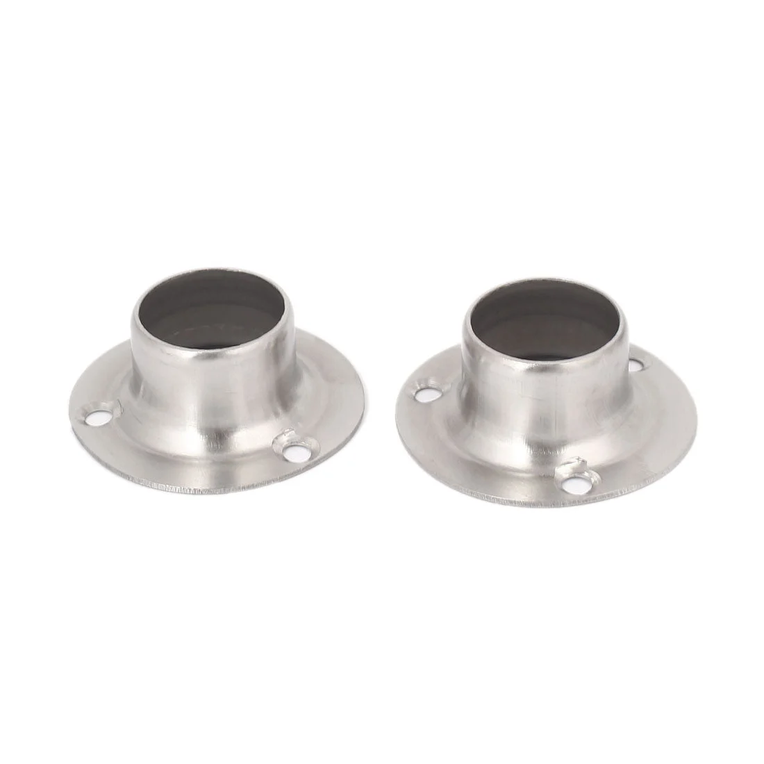 22mm Dia Pipe Flange Socket Rail Rod Support Holder Bracket 2PCS for Wardrobe