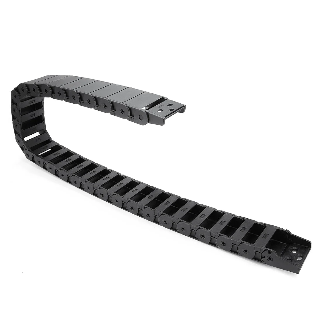Uxcell R38 18mm x 50mm Black Plastic Semi Closed Cable Wire Carrier Drag Chain 1M Length