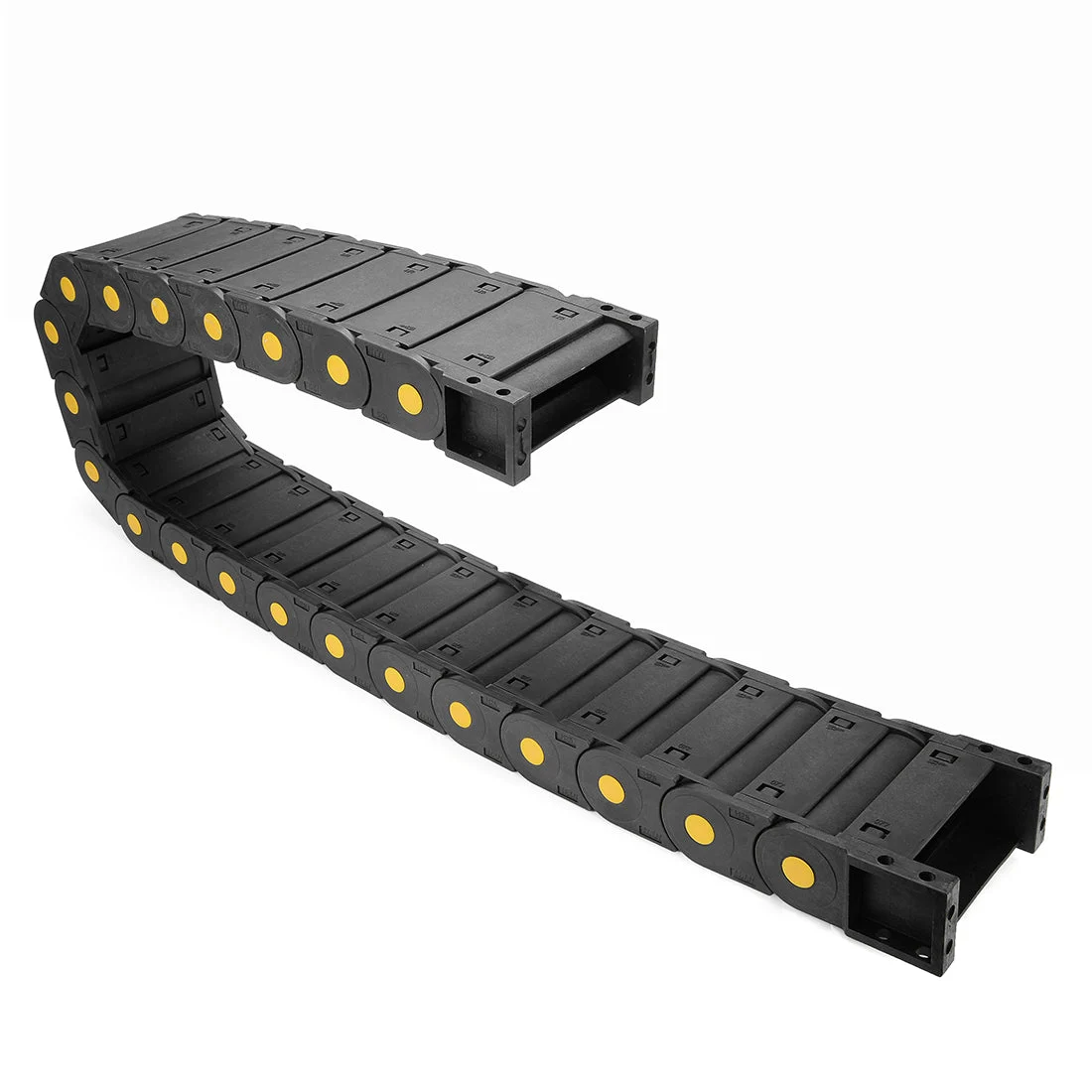 Uxcell R55 25mm x 77mm Plastic Cable Wire Carrier Drag Chain 1M Black for CNC