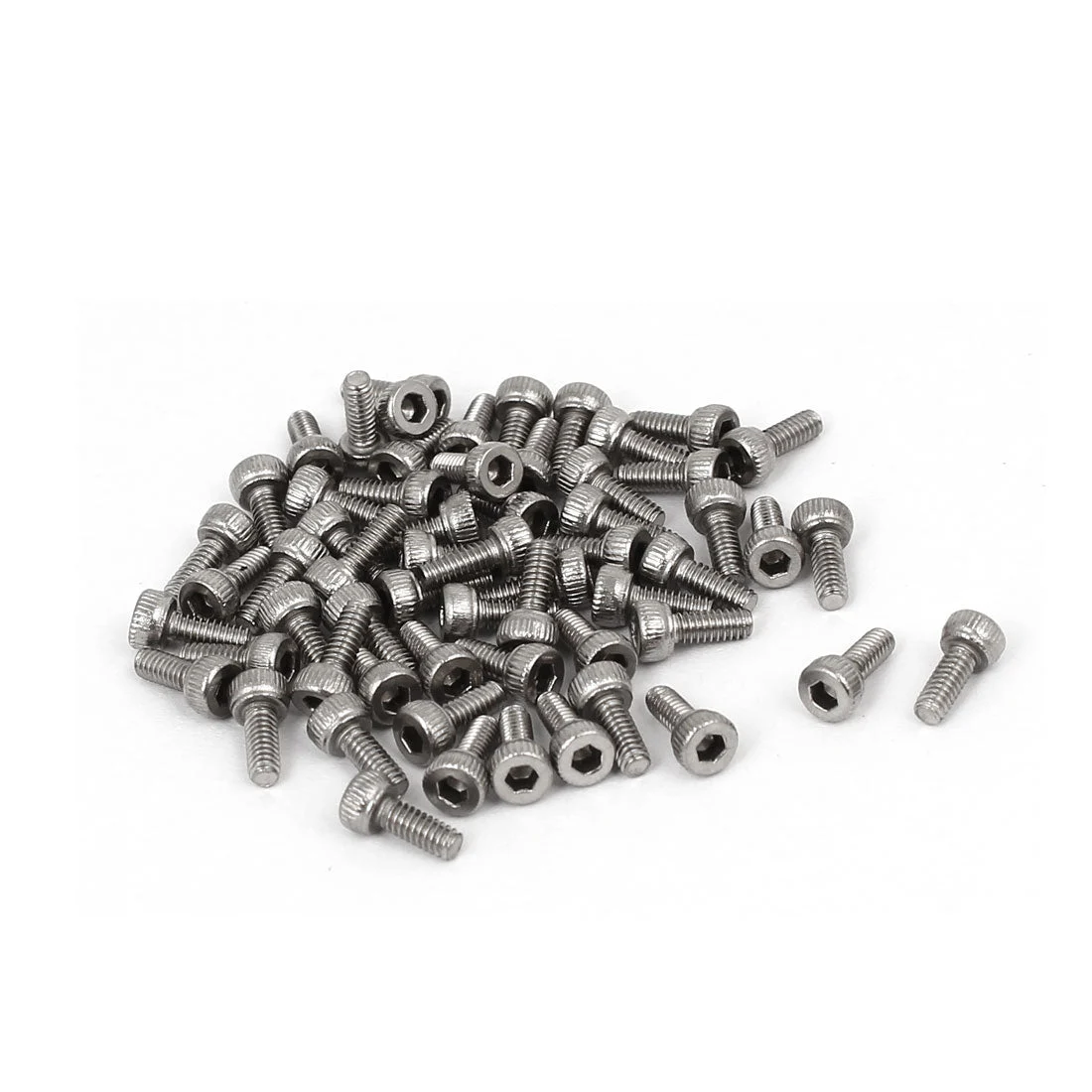 M2 x 5mm 0.4mm Pitch 304 Stainless Steel Hex Socket Head Cap Screw DIN912 55pcs