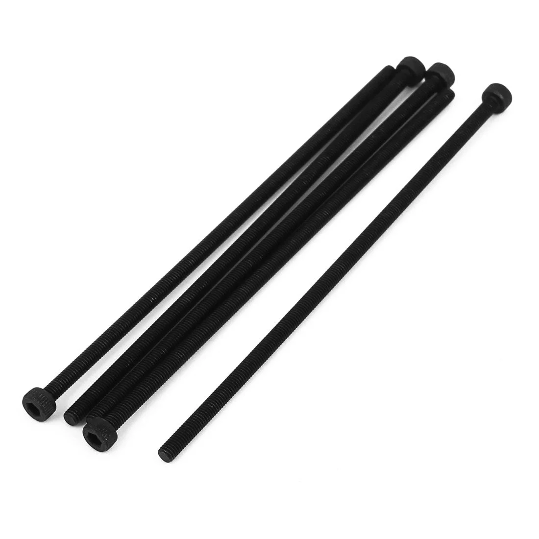 M3X100mm Fully Thread Hex Socket Head Knurled Cap Screw Bolt Black 5pcs