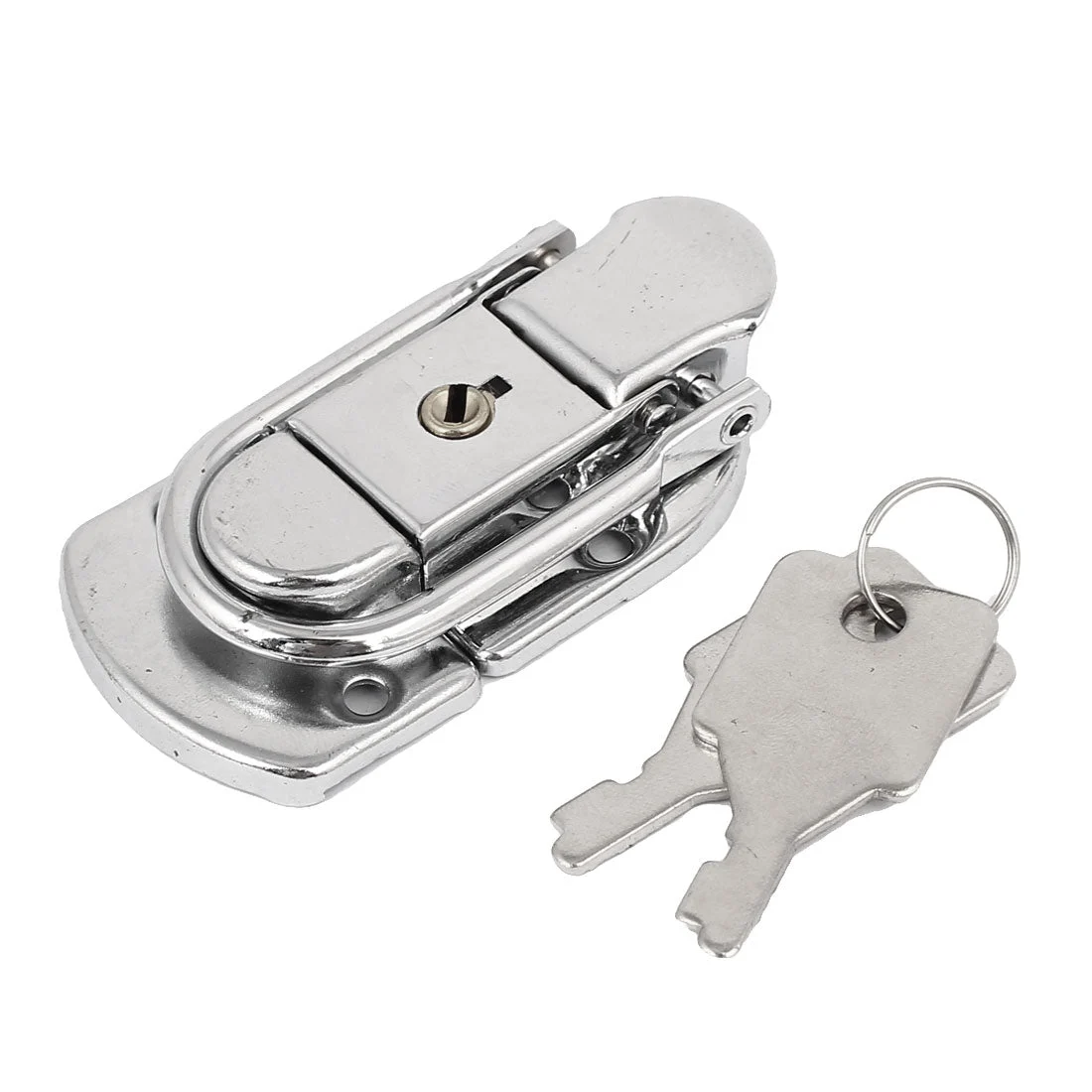 Cabinet Chest Toolbox Suitcase Jewelry Box Iron Toggle Latch Hasp w 2 Keys
