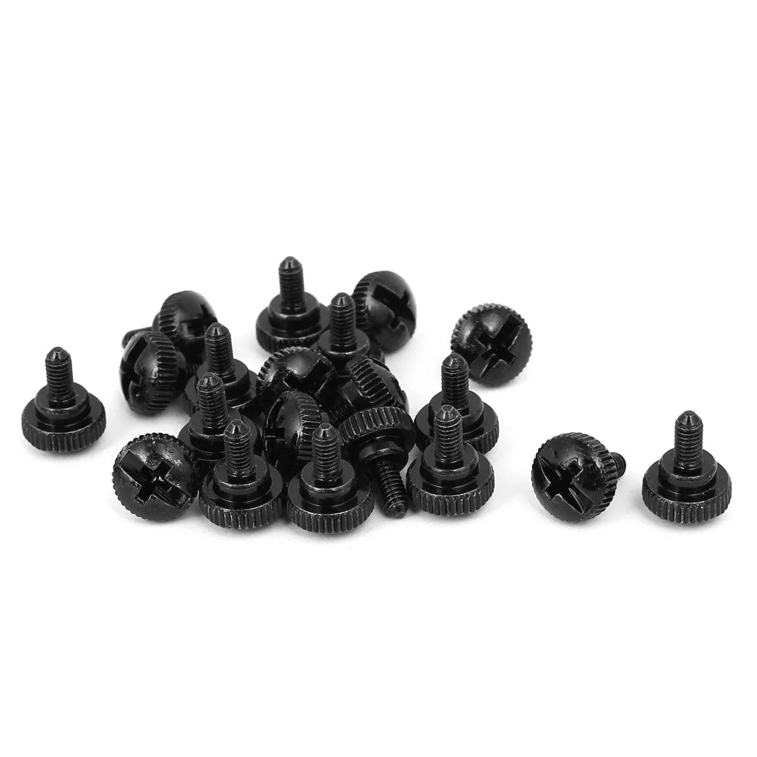 Computer PC Case Zinc Plated Knurled Phillips Head Thumb Screw M3x6mm 20pcs