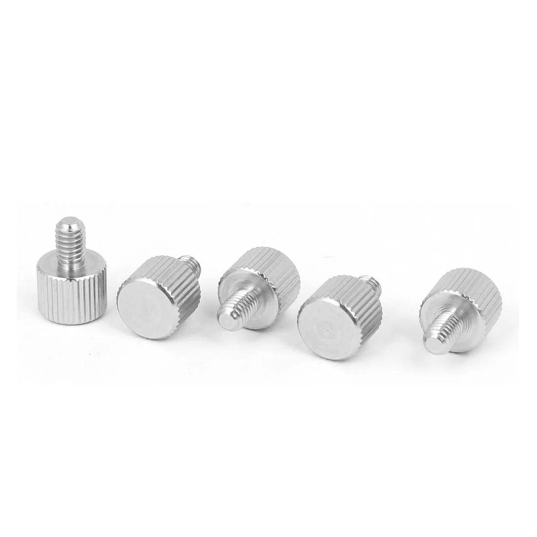Computer PC Case Stainless Steel Flat Head Knurled Thumb Screw M4 x 6mm 5pcs