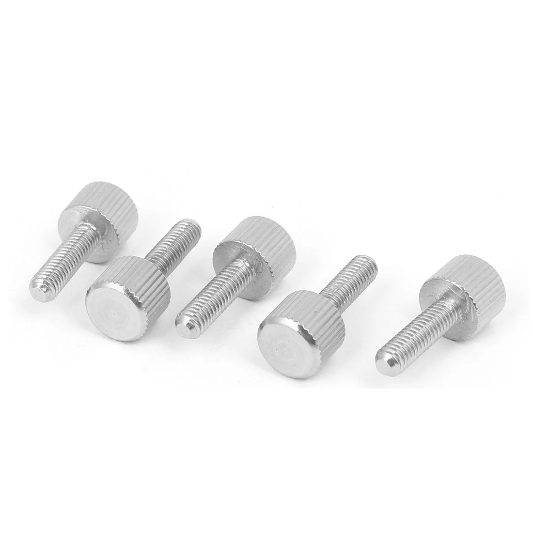 Computer PC Case Stainless Steel Flat Head Knurled Thumb Screw M4 x 14mm 5pcs