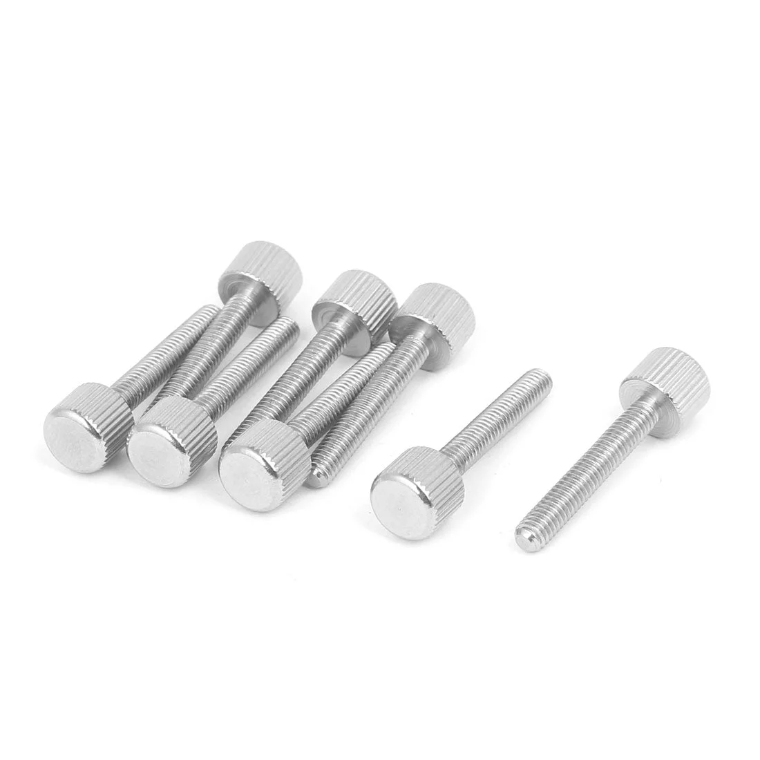 Computer PC Case Stainless Steel Flat Head Knurled Thumb Screw M4 x 25mm 8pcs