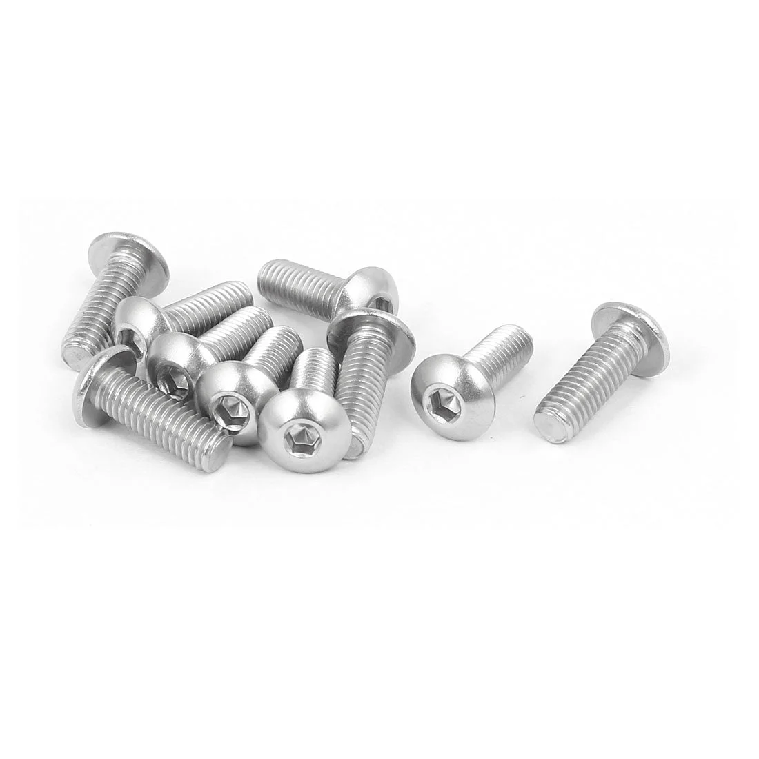 M5x14mm Thread 316 Stainless Steel Button Head Hex Socket Cap Screw Bolt 10pcs