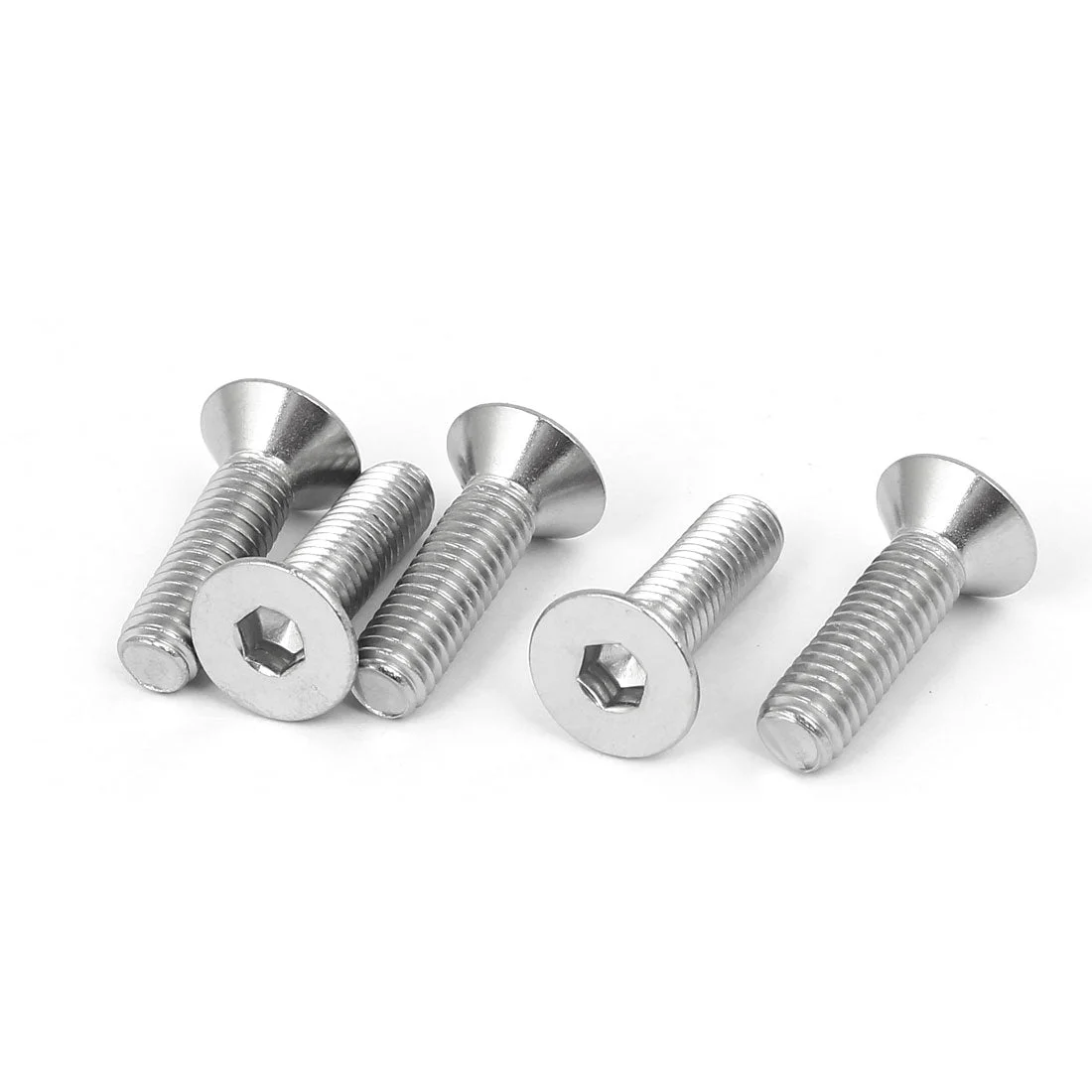 M6x22mm 316 Stainless Steel Countersunk Flat Head Hex Socket Cap Screw Bolt 5pcs