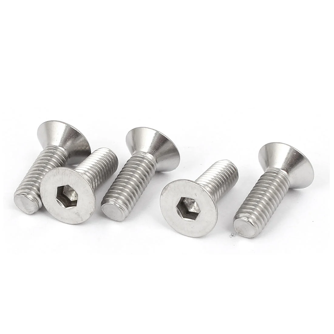 M6x18mm 316 Stainless Steel Countersunk Flat Head Hex Socket Cap Screw Bolt 5pcs
