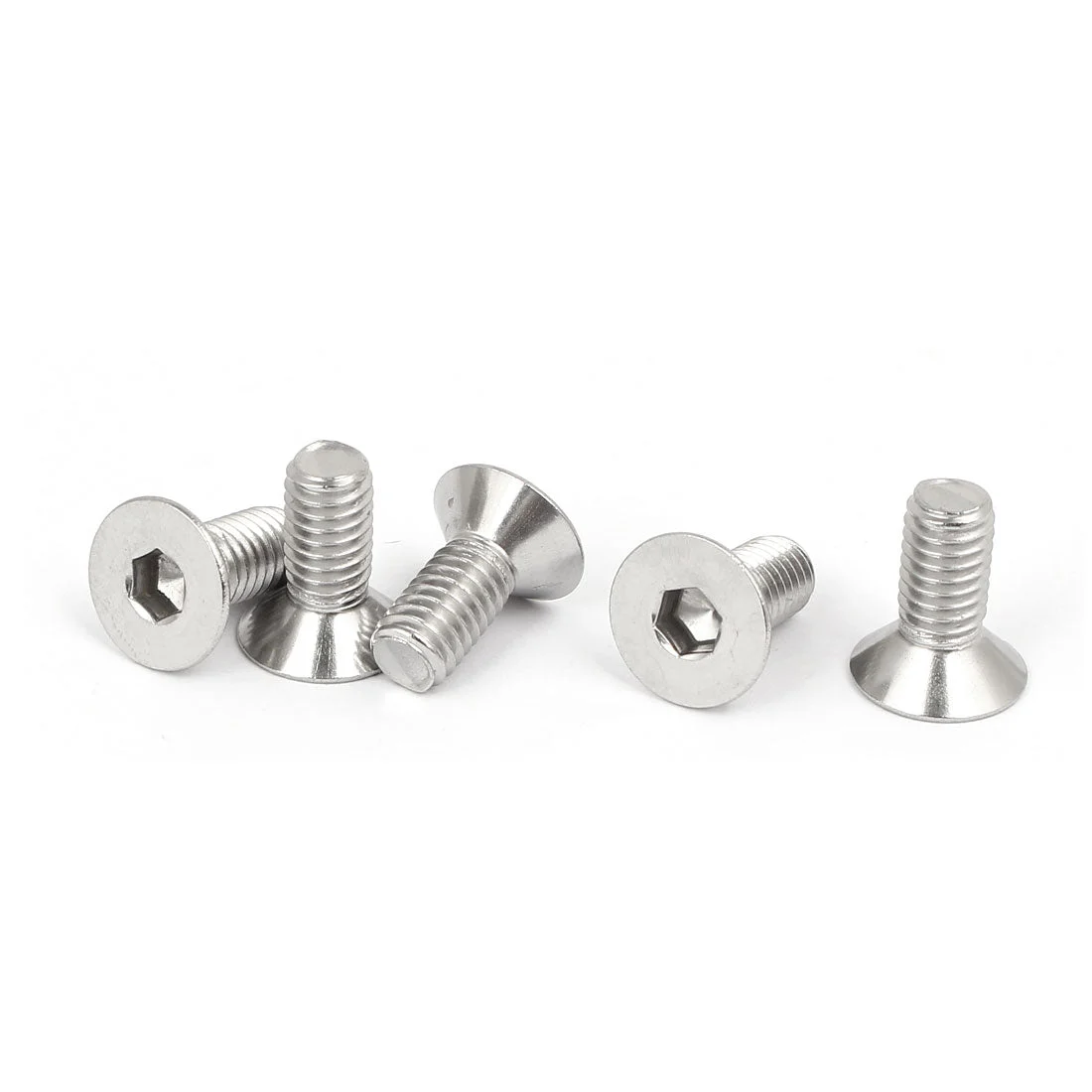 M6x14mm 316 Stainless Steel Countersunk Flat Head Hex Socket Cap Screw Bolt 5pcs