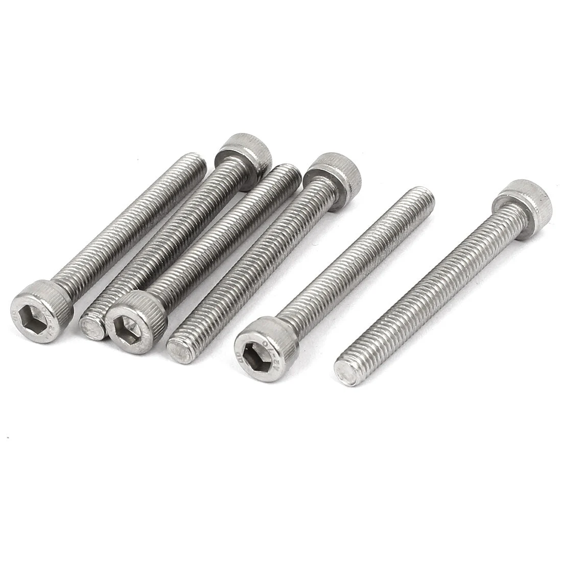 M6 x 50mm Thread 304 Stainless Steel Hex Socket Head Cap Screw Bolt DIN912 6pcs