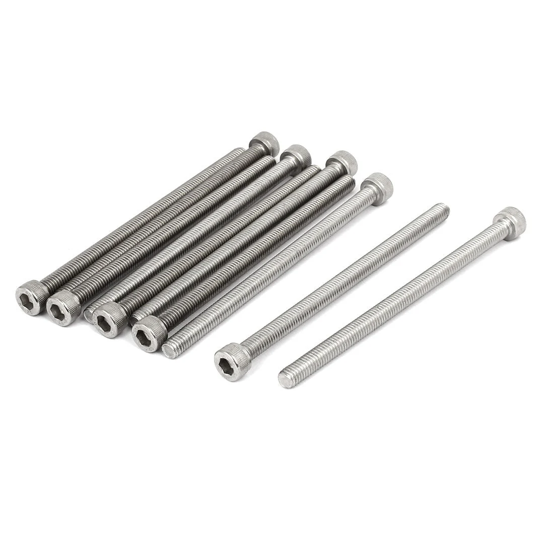M6x100mm Thread 304 Stainless Steel Hex Socket Head Cap Screw Bolt DIN912 10pc