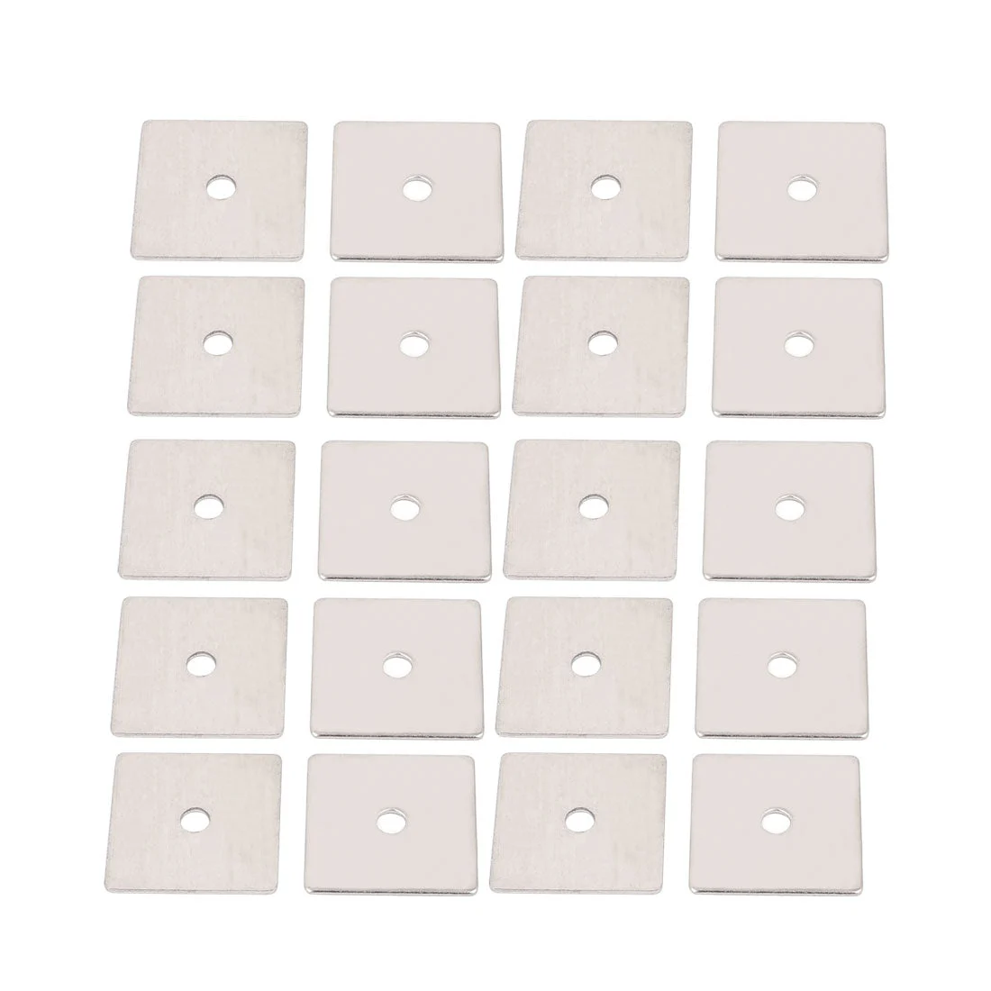M4 x 20mm Square Stainless Steel Flat Repair Plate Silver Tone 20pcs