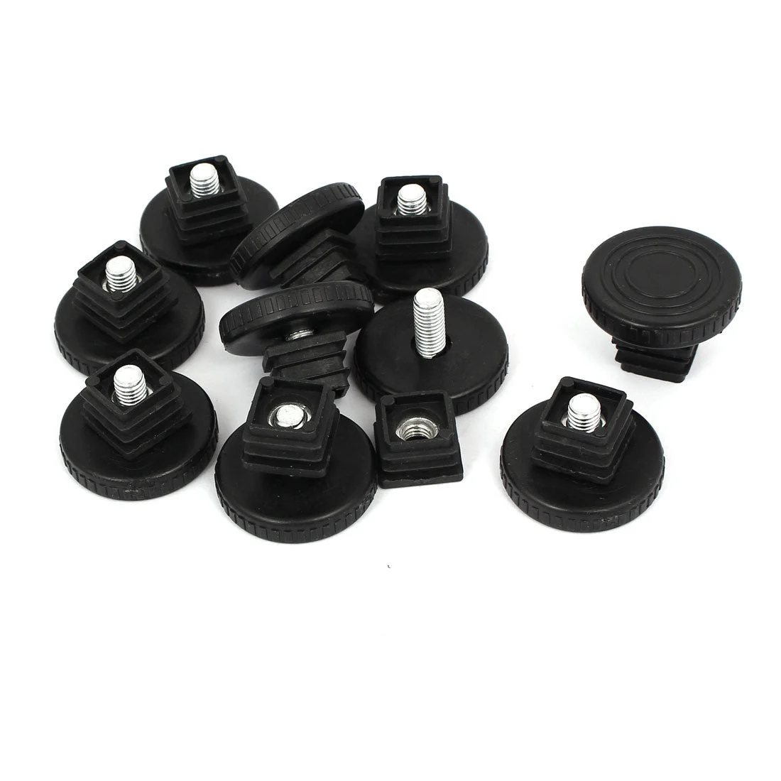 19mm x 19mm Thread Tube Insert Adjustable Leveling Foot 10 Sets for Desk Table