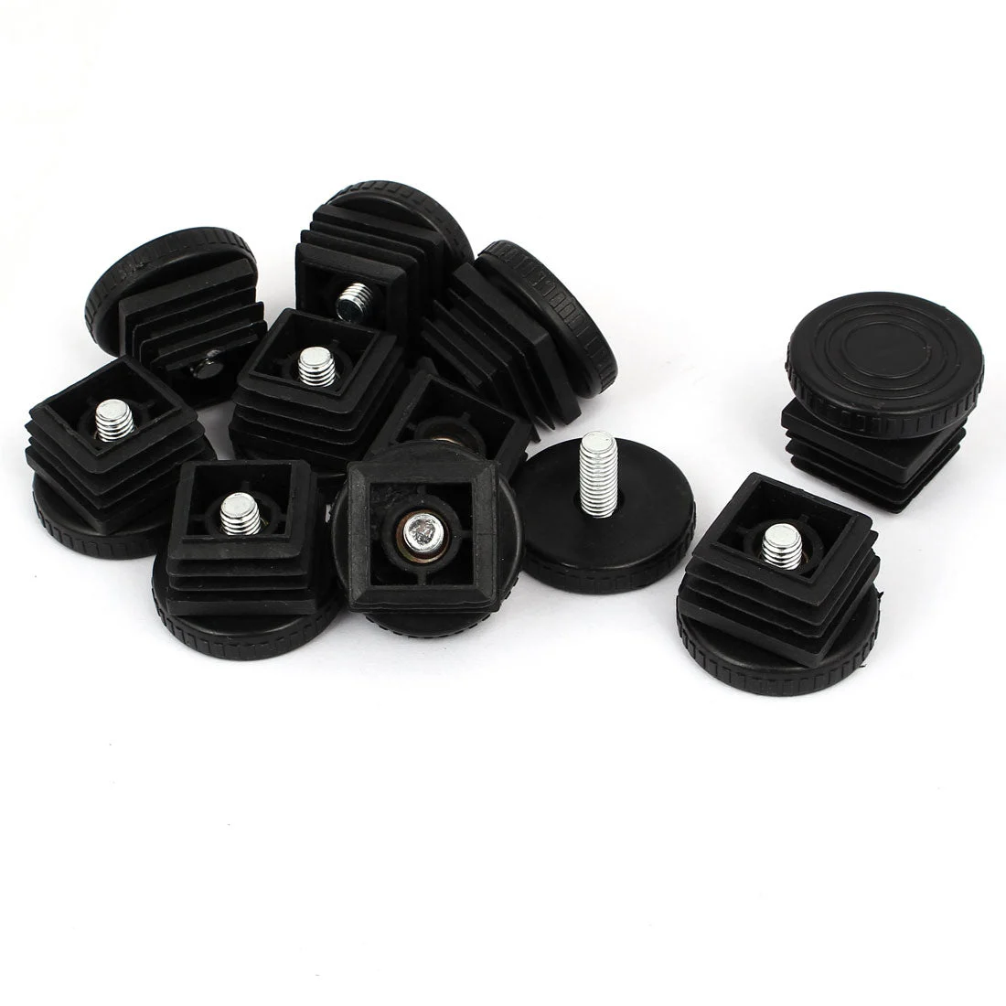 10 Set 28mm x 28mm Thread Tube Insert Adjustable Leveling Foot for Desk Table