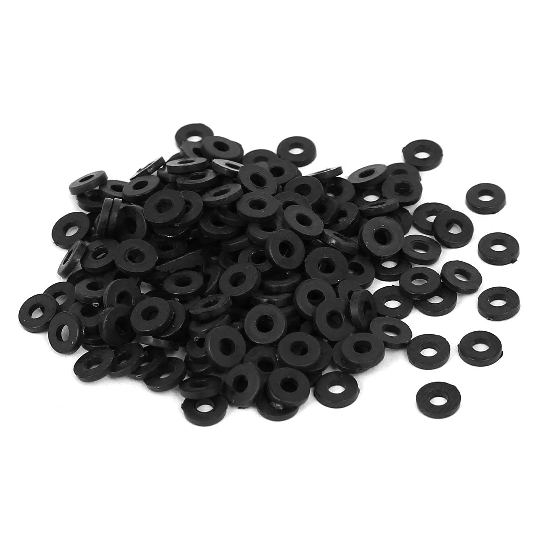 200pcs M2 x 5mm x 1mm Nylon Flat Insulating Washers Gaskets Spacers Black