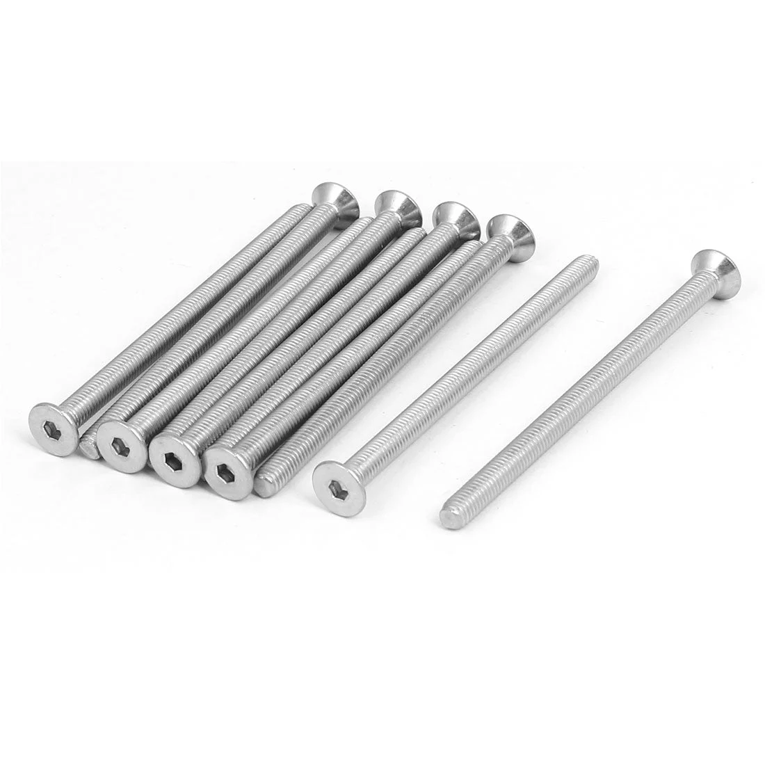 M5x80mm 304 Stainless Steel Flat Head Hex Socket Screws Fastener DIN7991 10pcs
