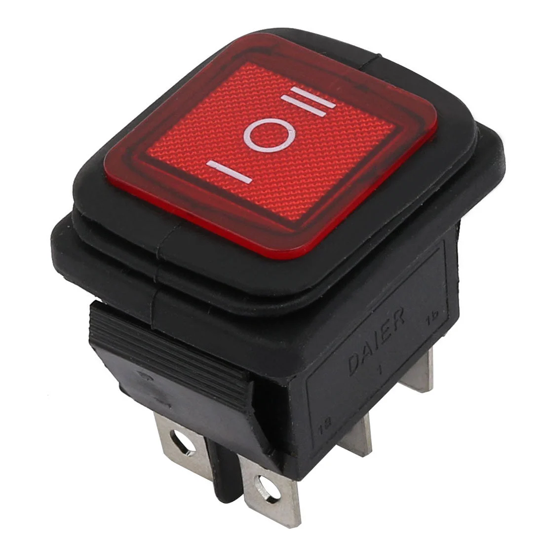 AC 250V/16A 125V/20A 6 Terminals ON/OFF/ON DPDT Latching Waterproof Rocker Switch
