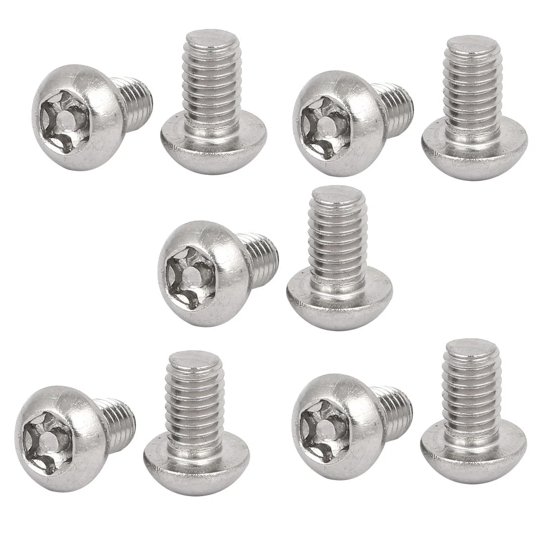 M6x10mm 304 Stainless Steel Button Head Torx Security Tamper Proof Screws 10pcs