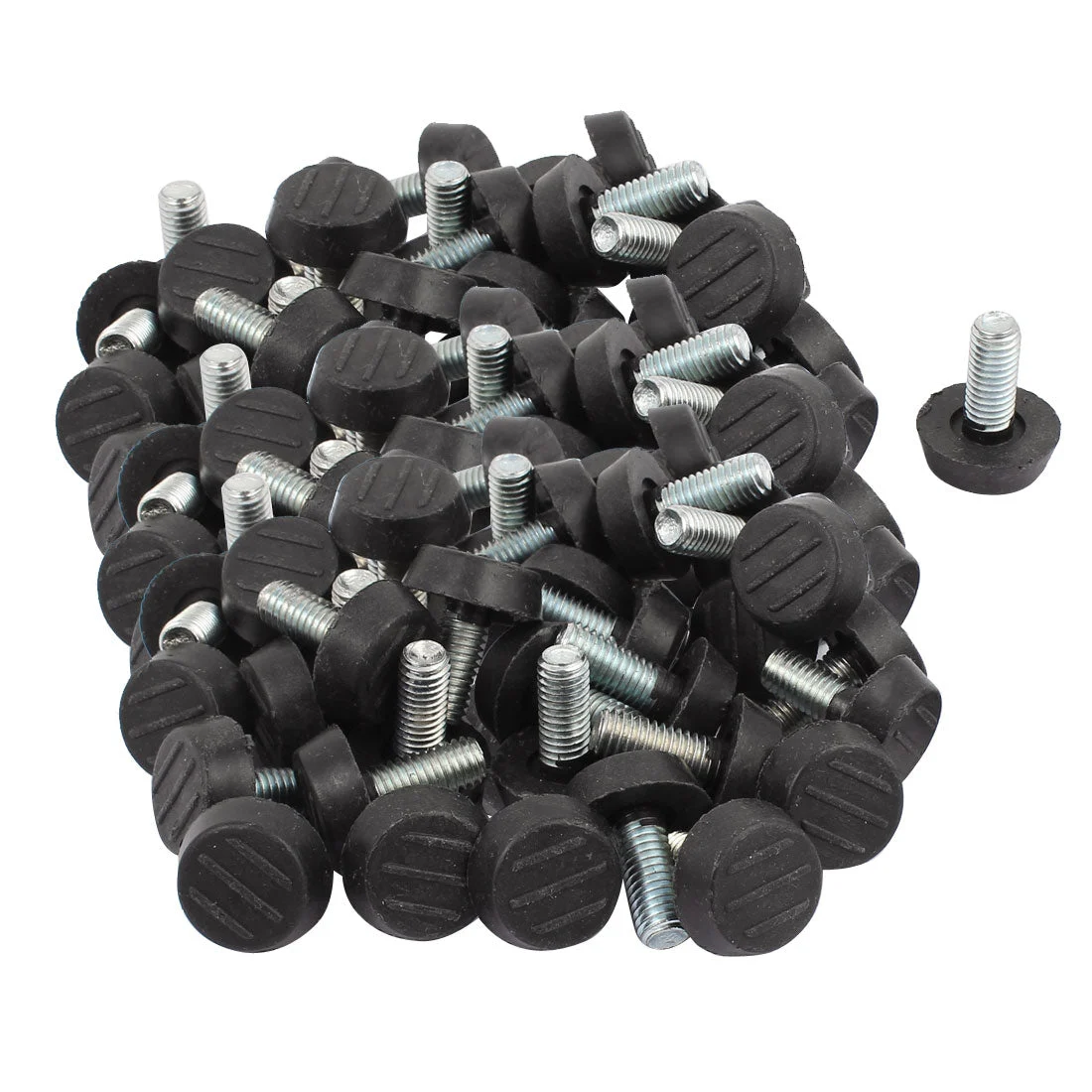 Uxcell Furniture Table M8x20mm Plastic Base Thread Stem Adjustable Leveling Feet 100pcs