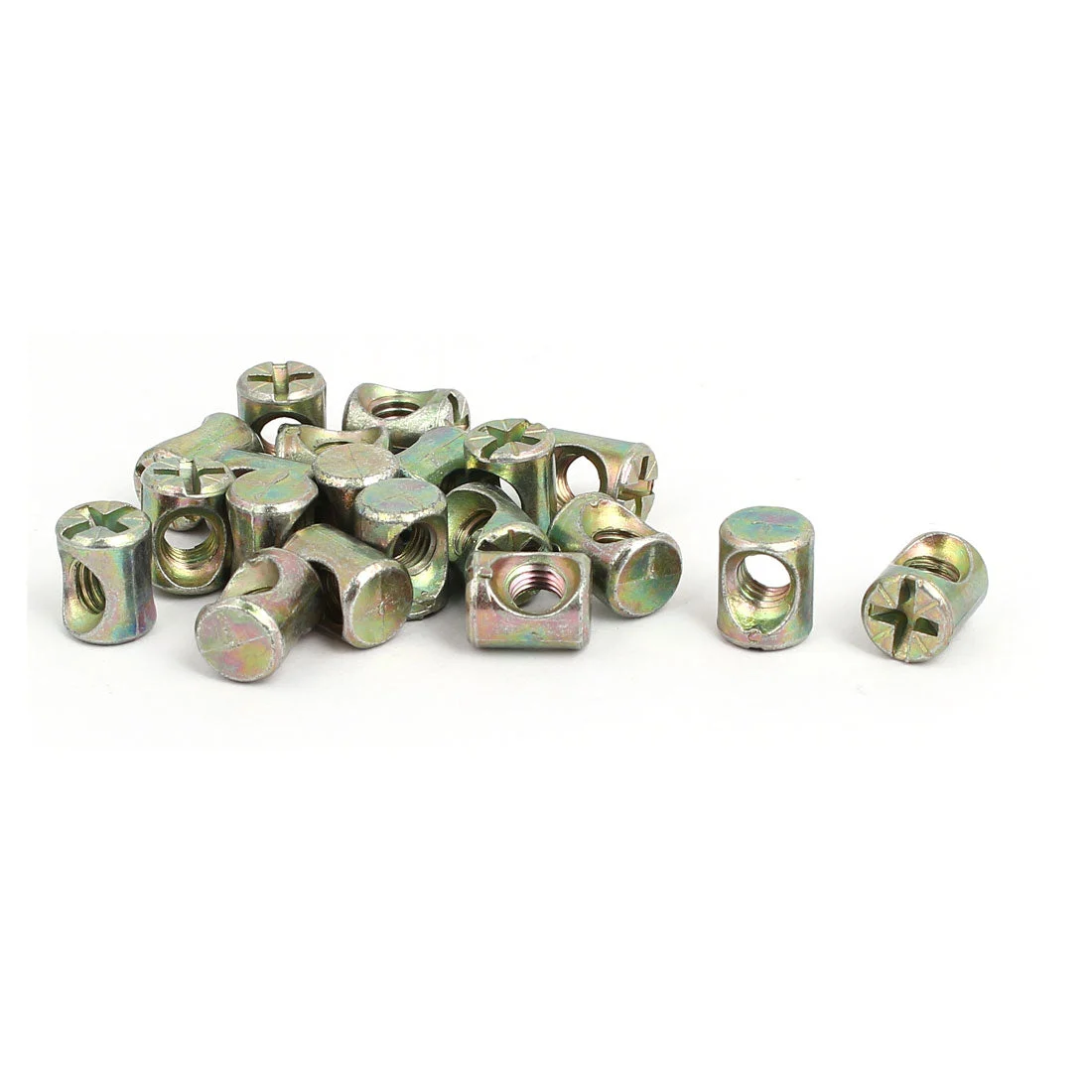 M6 x 12mm Cross Dowel Slotted Barrel Nuts 20PCS for Furniture Chair